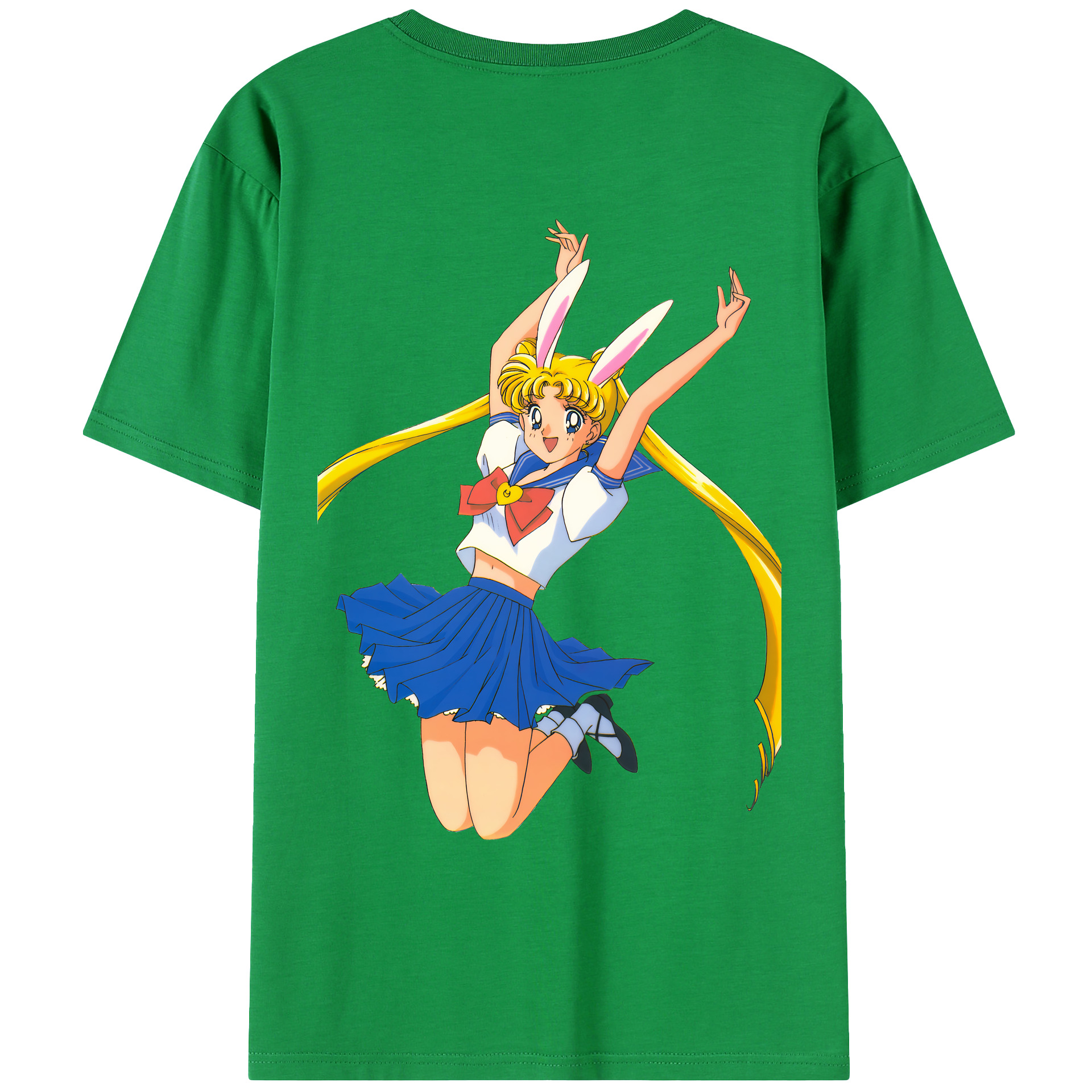 （画像用） 美少女戦士セーラームーン 愛野 美奈子 あいの みなこ Sailor Moon Aino Minako 綿100％ メンズ半袖Tシャツ（バックプリント） 通気性