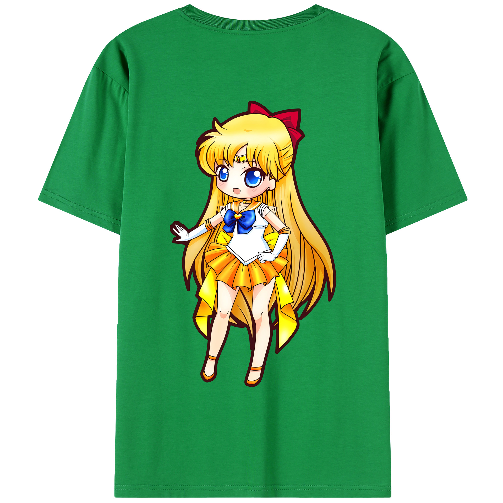 （画像用） 美少女戦士セーラームーン 愛野 美奈子 あいの みなこ Sailor Moon Aino Minako 綿100％ メンズ半袖Tシャツ（バックプリント） 通気性