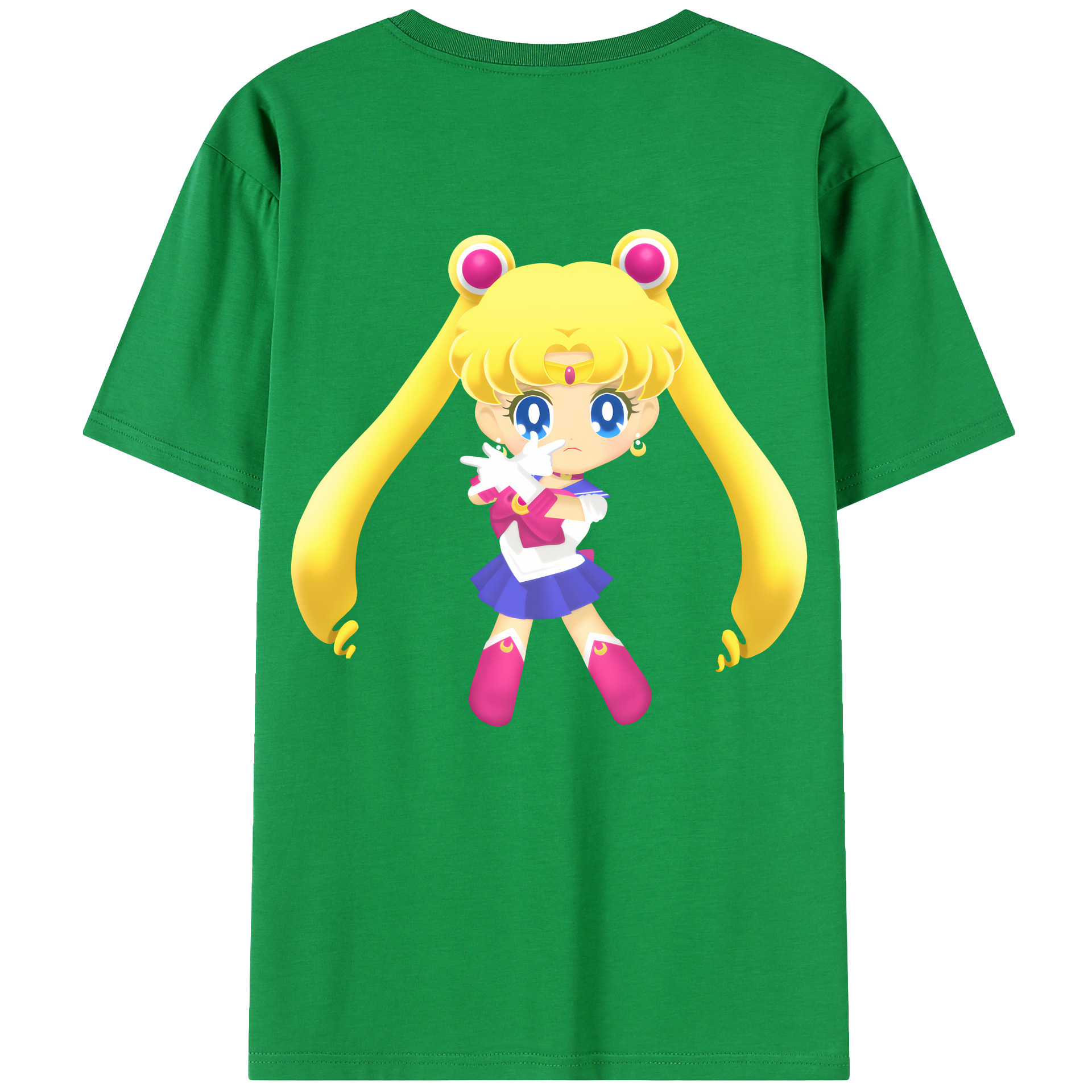 （画像用） 美少女戦士セーラームーン 月野 うさぎ つきの うさぎ Sailor Moon Tsukino Usagi 綿100％ メンズ半袖Tシャツ（バックプリント） 通気性