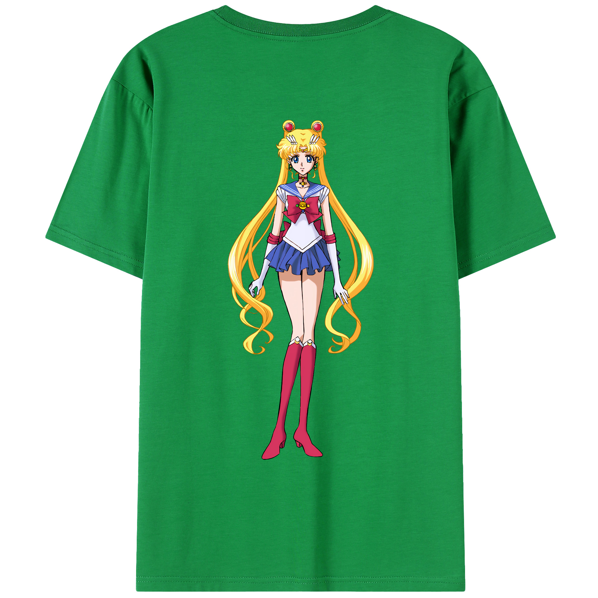 （画像用） 美少女戦士セーラームーン 月野 うさぎ つきの うさぎ Sailor Moon Tsukino Usagi 綿100％ メンズ半袖Tシャツ（バックプリント） 通気性