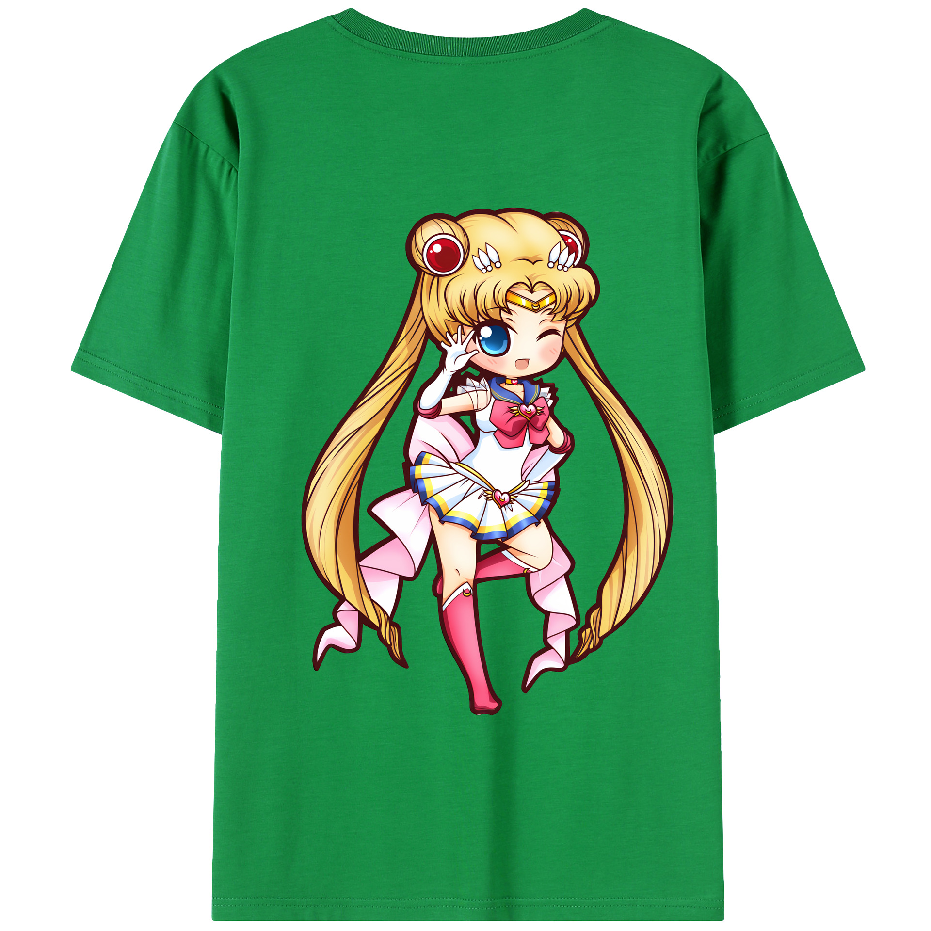 （画像用） 美少女戦士セーラームーン 月野 うさぎ つきの うさぎ Sailor Moon Tsukino Usagi 綿100％ メンズ半袖Tシャツ（バックプリント） 通気性