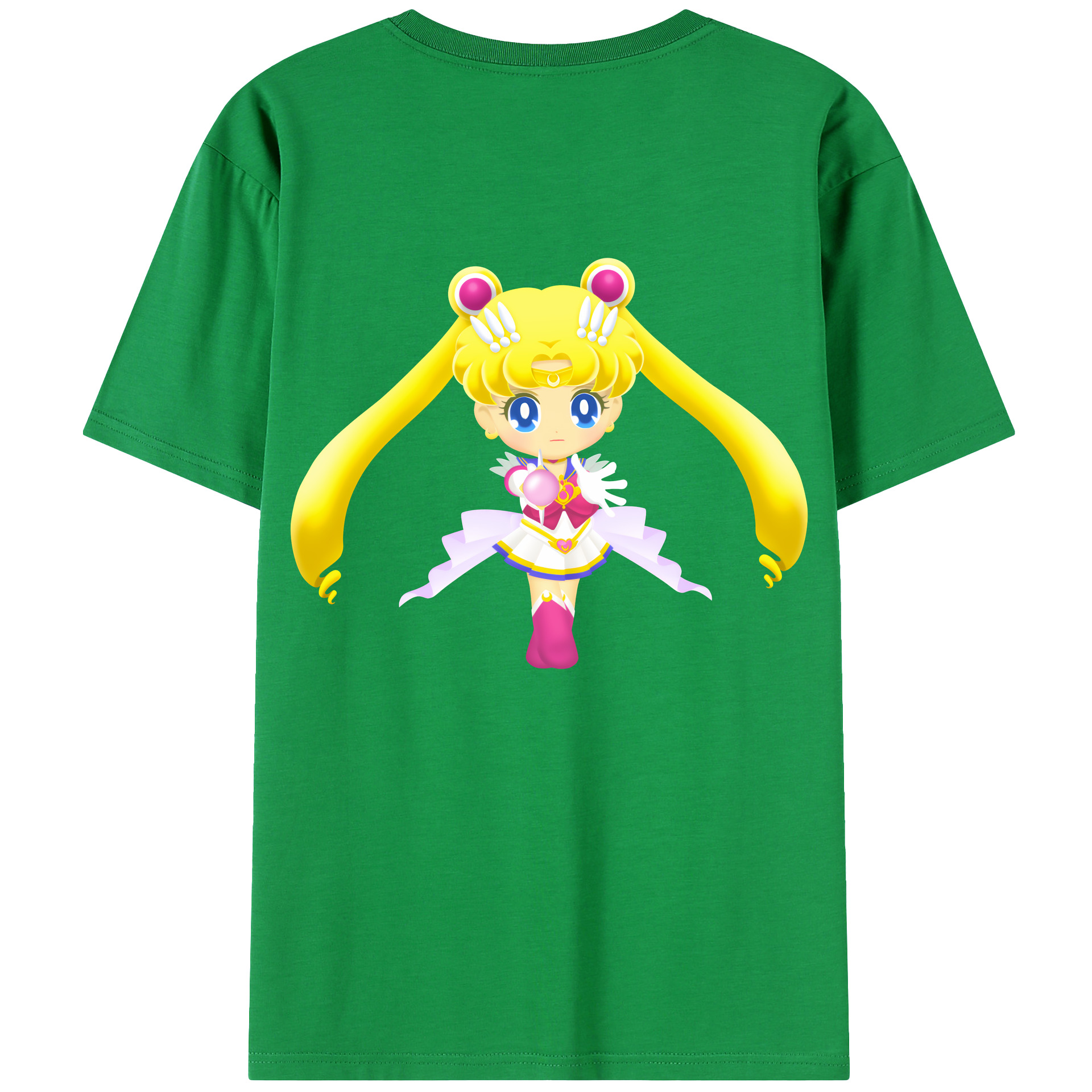 （画像用） 美少女戦士セーラームーン 月野 うさぎ つきの うさぎ Sailor Moon Tsukino Usagi 綿100％ メンズ半袖Tシャツ（バックプリント） 通気性