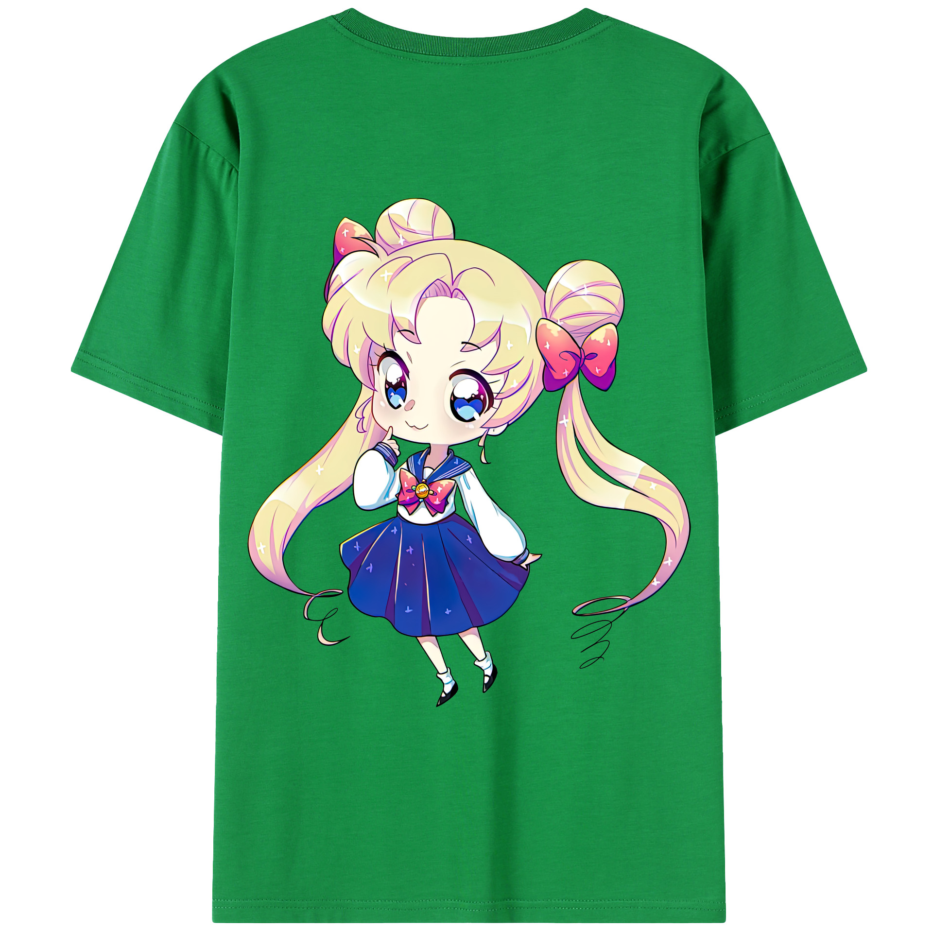 （画像用） 美少女戦士セーラームーン 月野 うさぎ つきの うさぎ Sailor Moon Tsukino Usagi 綿100％ メンズ半袖Tシャツ（バックプリント） 通気性