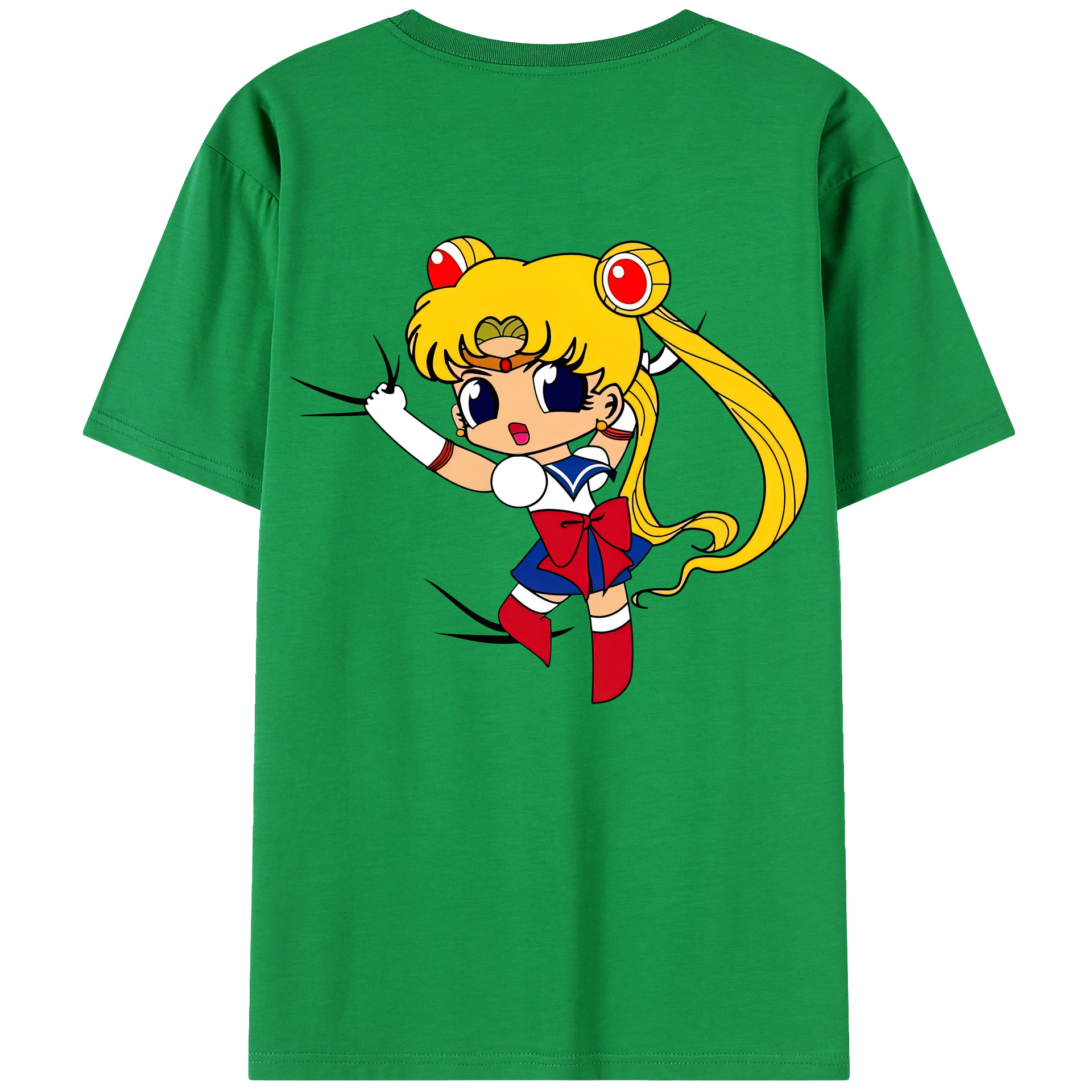 （画像用） 美少女戦士セーラームーン 月野 うさぎ つきの うさぎ Sailor Moon Tsukino Usagi 綿100％ メンズ半袖Tシャツ（バックプリント） 通気性