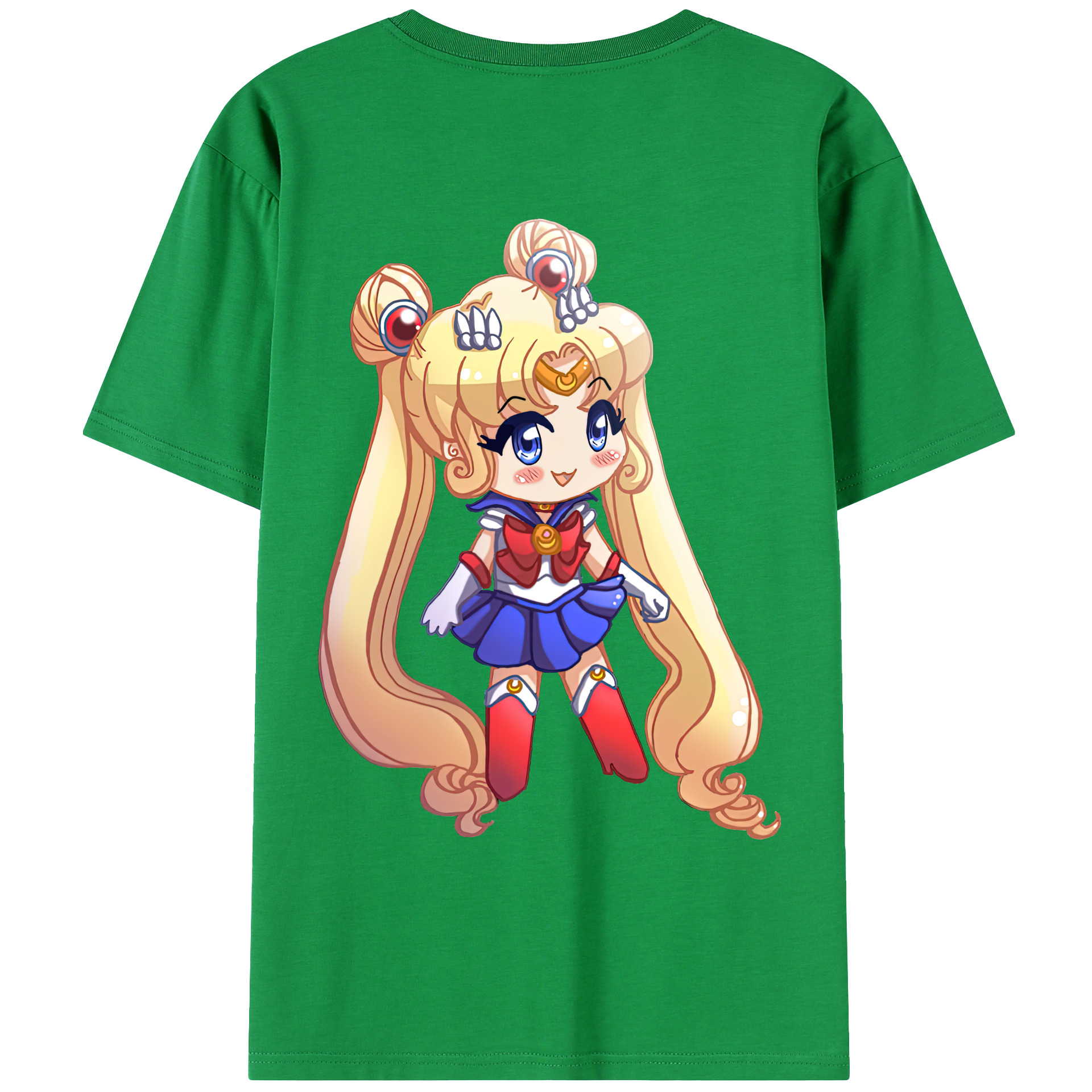（画像用） 美少女戦士セーラームーン 月野 うさぎ つきの うさぎ Sailor Moon Tsukino Usagi 綿100％ メンズ半袖Tシャツ（バックプリント） 通気性