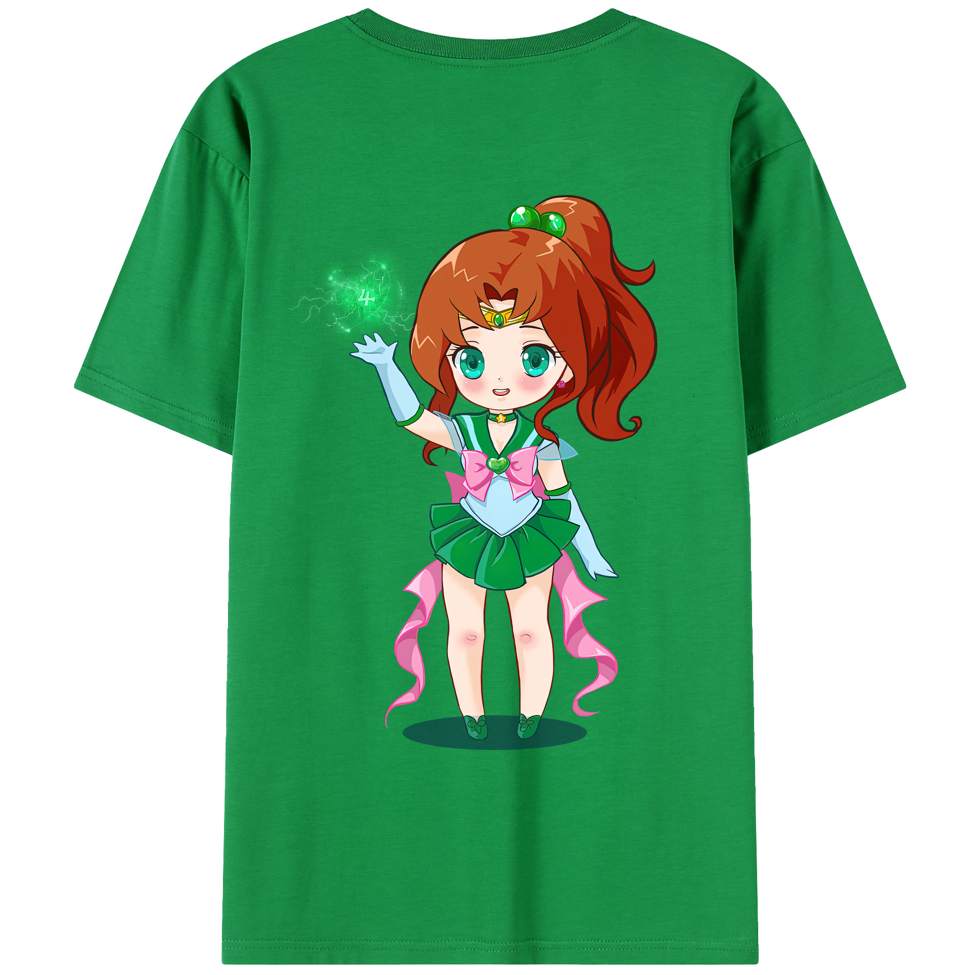 （画像用） 美少女戦士セーラームーン 木野 まこと きの まこと Sailor Moon Kino Makoto （セーラージュピター；Sailor Jupiter） 綿100％ メンズ半袖Tシャツ（バックプリント） 通気性