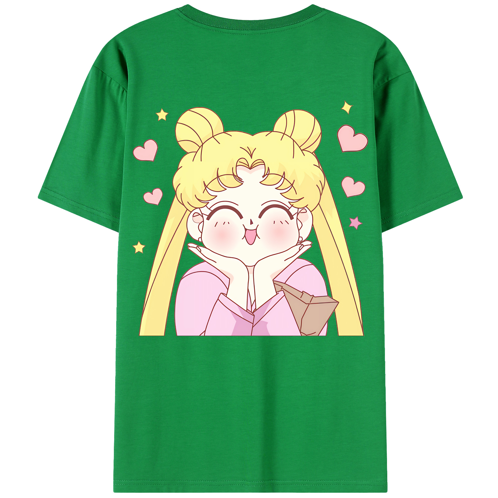 （画像用） 美少女戦士セーラームーン 愛野 美奈子 あいの みなこ Sailor Moon Aino Minako 綿100％ メンズ半袖Tシャツ（バックプリント） 通気性