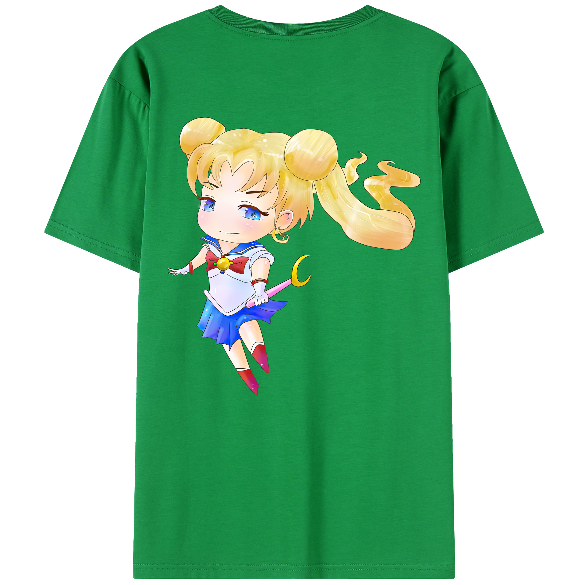 （画像用） 美少女戦士セーラームーン 愛野 美奈子 あいの みなこ Sailor Moon Aino Minako 綿100％ メンズ半袖Tシャツ（バックプリント） 通気性