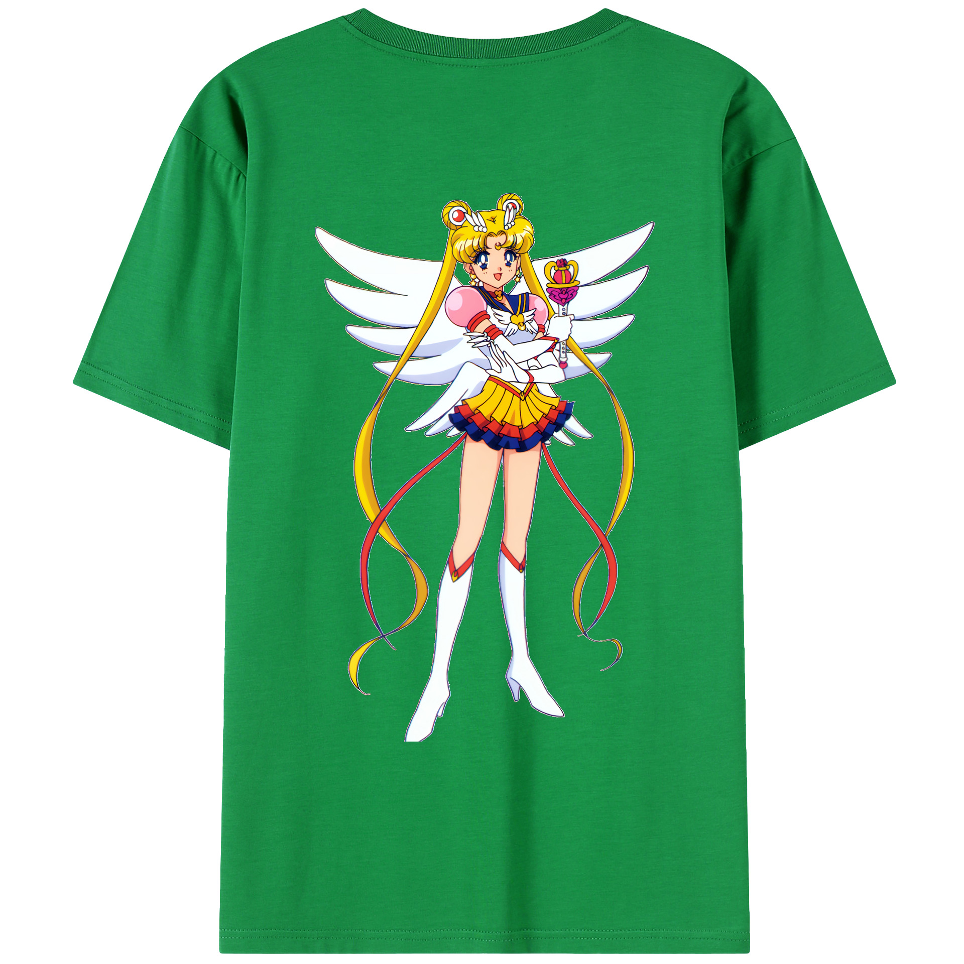 （画像用） 美少女戦士セーラームーン 月野 うさぎ つきの うさぎ Sailor Moon Tsukino Usagi 綿100％ メンズ半袖Tシャツ（バックプリント） 通気性