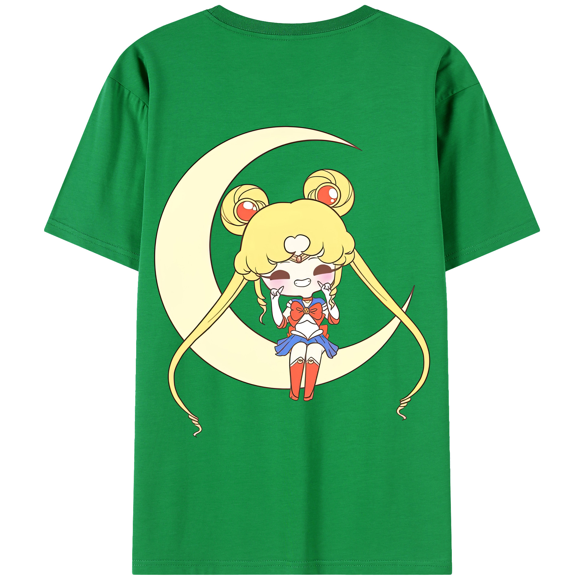 （画像用） 美少女戦士セーラームーン 月野 うさぎ つきの うさぎ Sailor Moon Tsukino Usagi 綿100％ メンズ半袖Tシャツ（バックプリント） 通気性