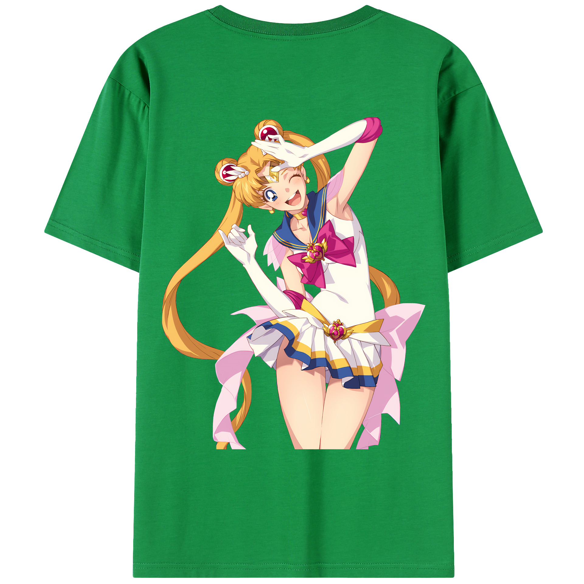（画像用） 美少女戦士セーラームーン 月野 うさぎ つきの うさぎ Sailor Moon Tsukino Usagi 綿100％ メンズ半袖Tシャツ（バックプリント） 通気性