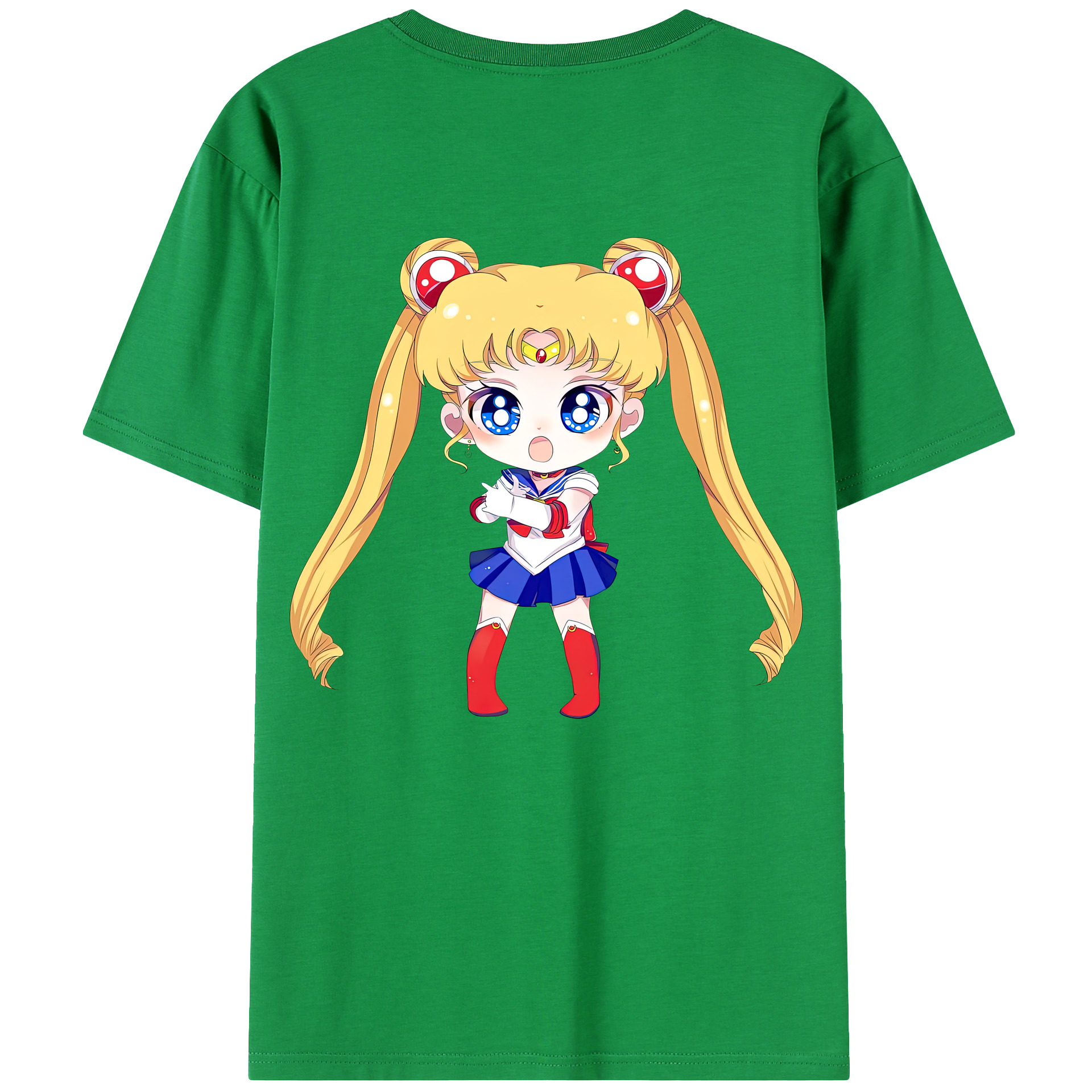 （画像用） 美少女戦士セーラームーン 月野 うさぎ つきの うさぎ Sailor Moon Tsukino Usagi 綿100％ メンズ半袖Tシャツ（バックプリント） 通気性