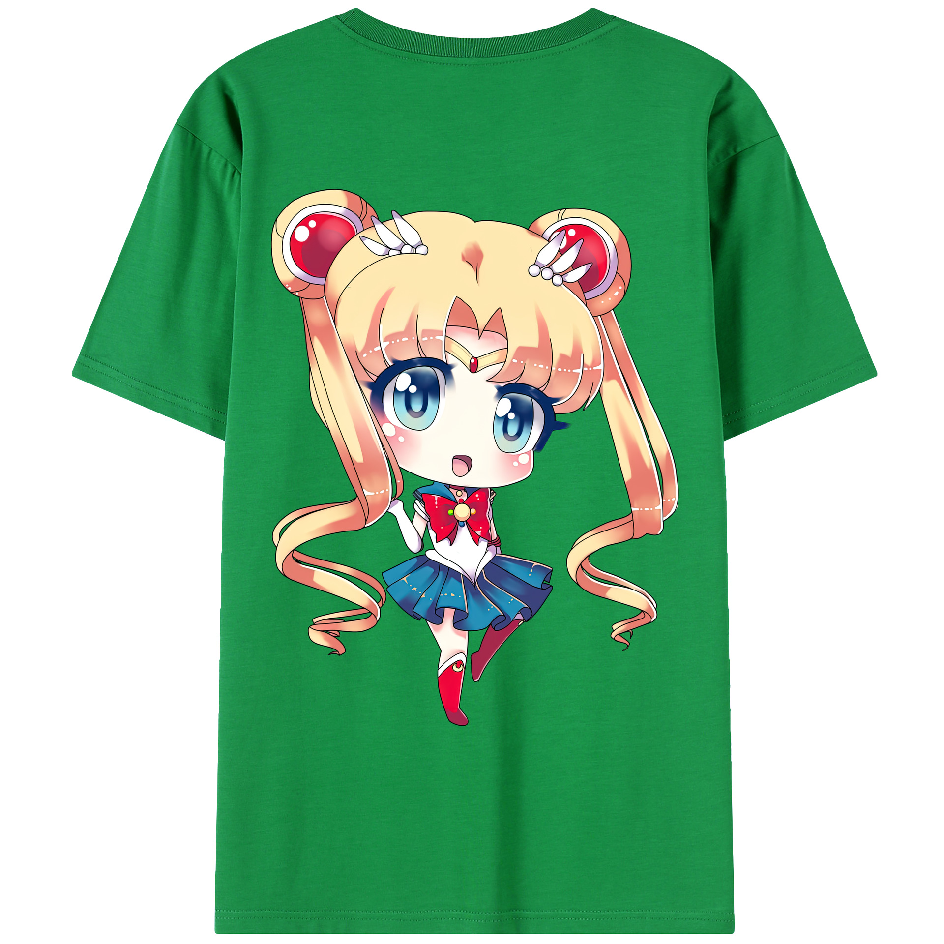 （画像用） 美少女戦士セーラームーン 月野 うさぎ つきの うさぎ Sailor Moon Tsukino Usagi 綿100％ メンズ半袖Tシャツ（バックプリント） 通気性