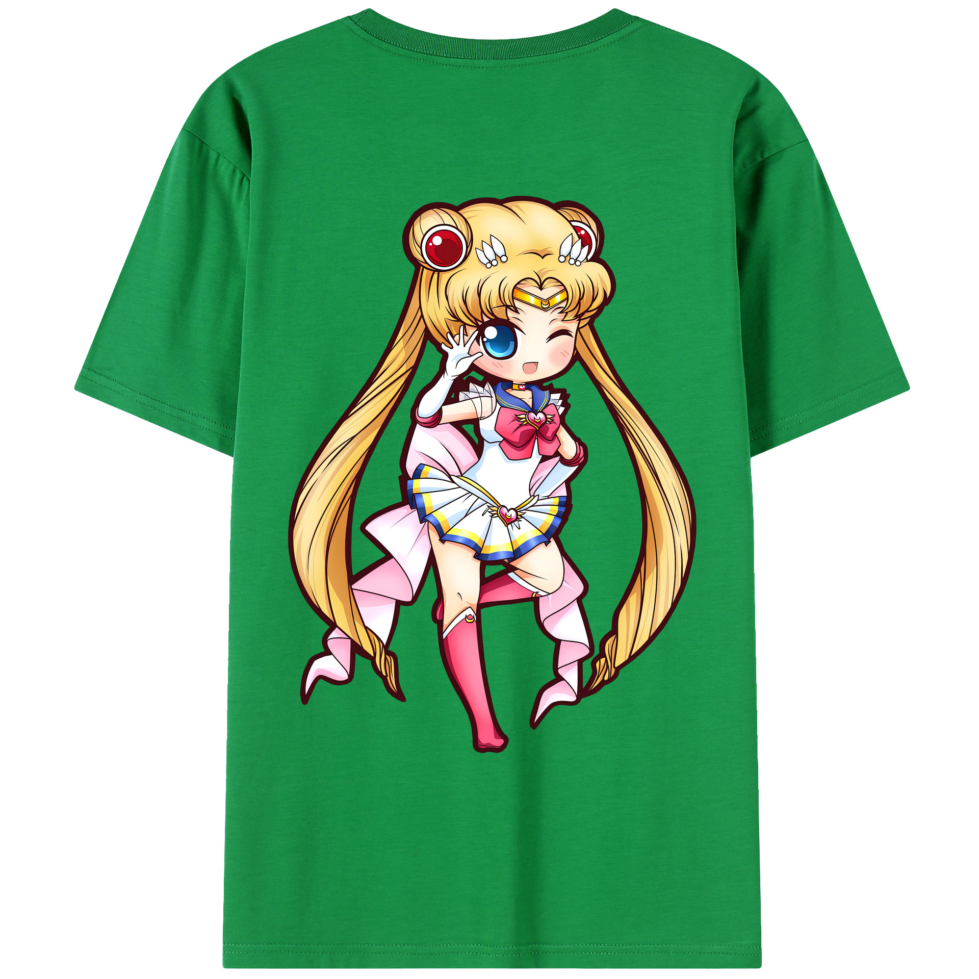 （画像用） 美少女戦士セーラームーン 月野 うさぎ つきの うさぎ Sailor Moon Tsukino Usagi 綿100％ メンズ半袖Tシャツ（バックプリント） 通気性