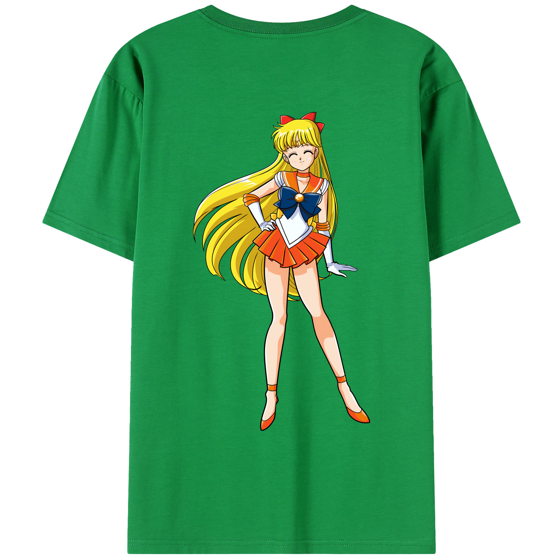 （画像用） 美少女戦士セーラームーン 愛野 美奈子 あいの みなこ Sailor Moon Aino Minako 綿100％ メンズ半袖Tシャツ（バックプリント） 通気性