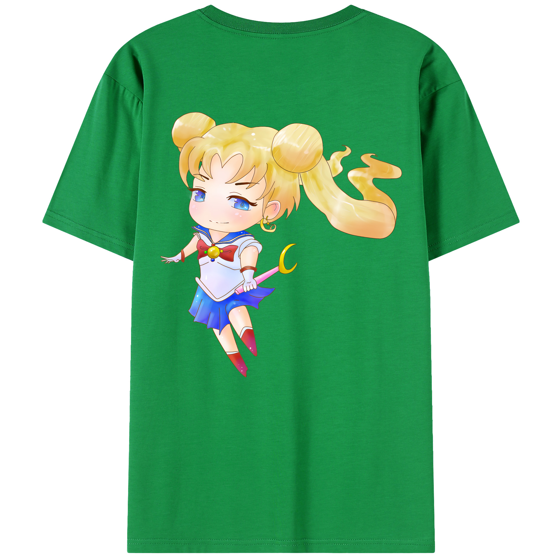 （画像用） 美少女戦士セーラームーン 愛野 美奈子 あいの みなこ Sailor Moon Aino Minako 綿100％ メンズ半袖Tシャツ（バックプリント） 通気性