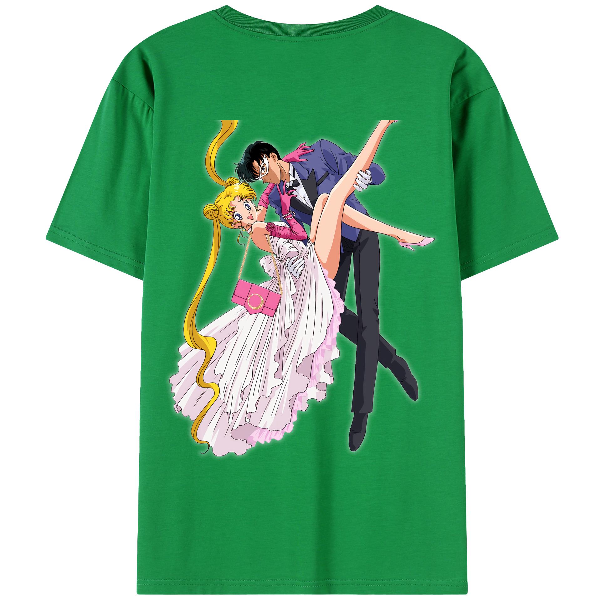 （画像用） 美少女戦士セーラームーン 愛野 美奈子 あいの みなこ Sailor Moon Aino Minako 綿100％ メンズ半袖Tシャツ（バックプリント） 通気性