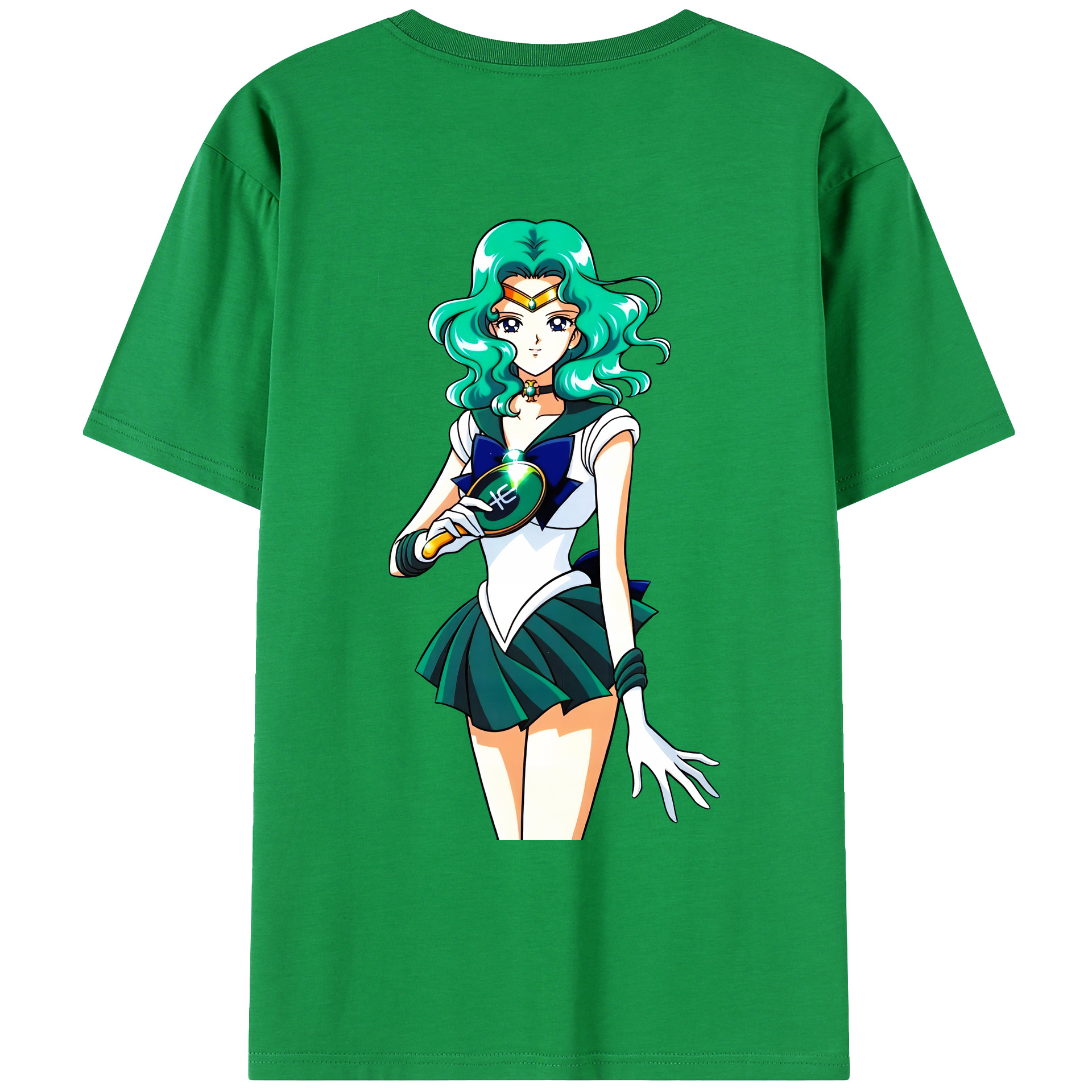 （画像用） 美少女戦士セーラームーン 海王 みちる（かいおう みちる） Sailor Moon Kaiou Michiru 綿100％ メンズ半袖Tシャツ（バックプリント） 通気性