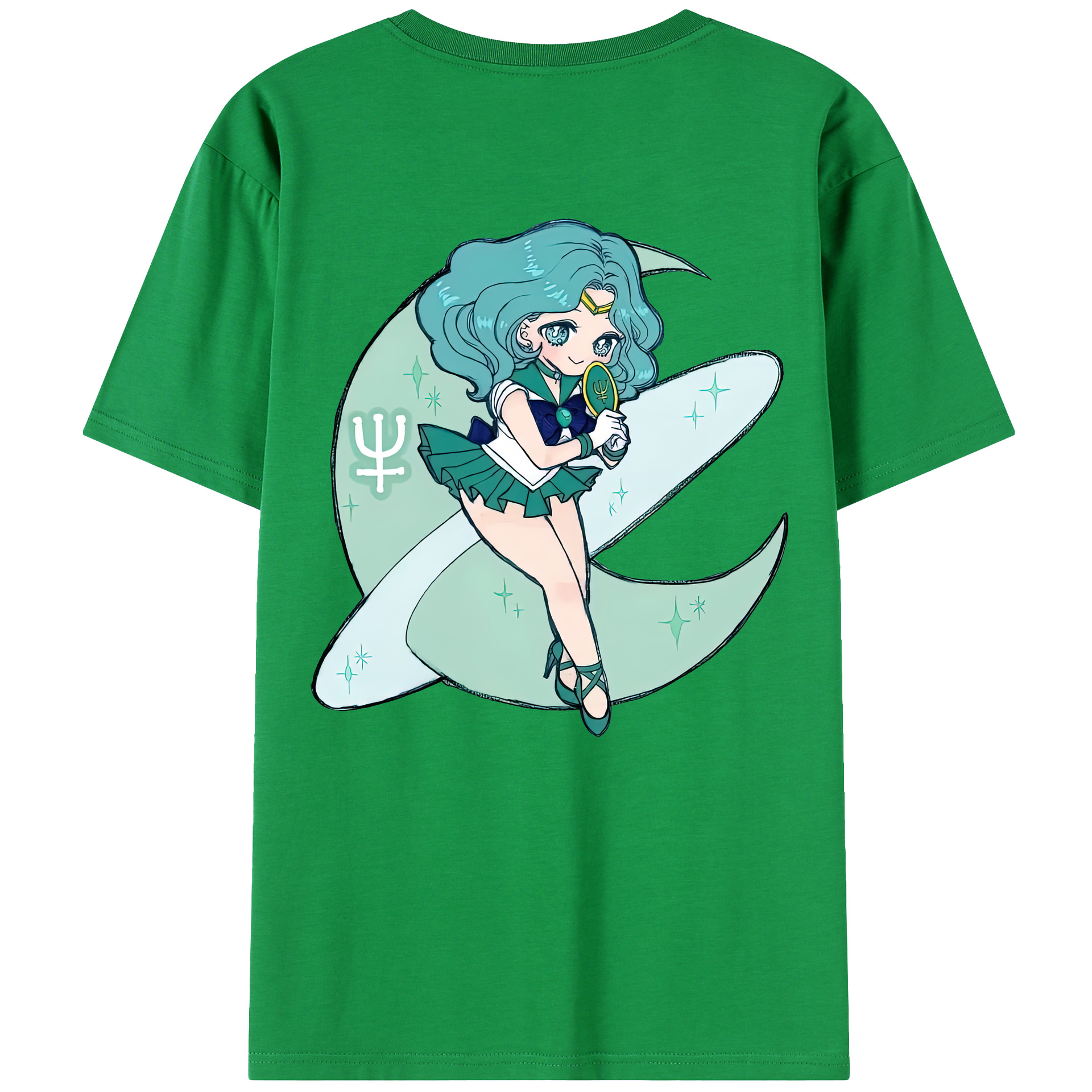 （画像用） 美少女戦士セーラームーン 海王 みちる（かいおう みちる） Sailor Moon Kaiou Michiru 綿100％ メンズ半袖Tシャツ（バックプリント） 通気性