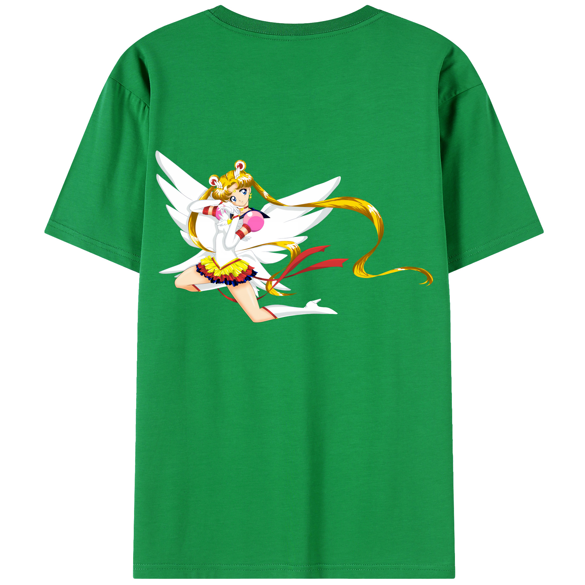 （画像用） 美少女戦士セーラームーン 月野 うさぎ つきの うさぎ Sailor Moon Tsukino Usagi 綿100％ メンズ半袖Tシャツ（バックプリント） 通気性