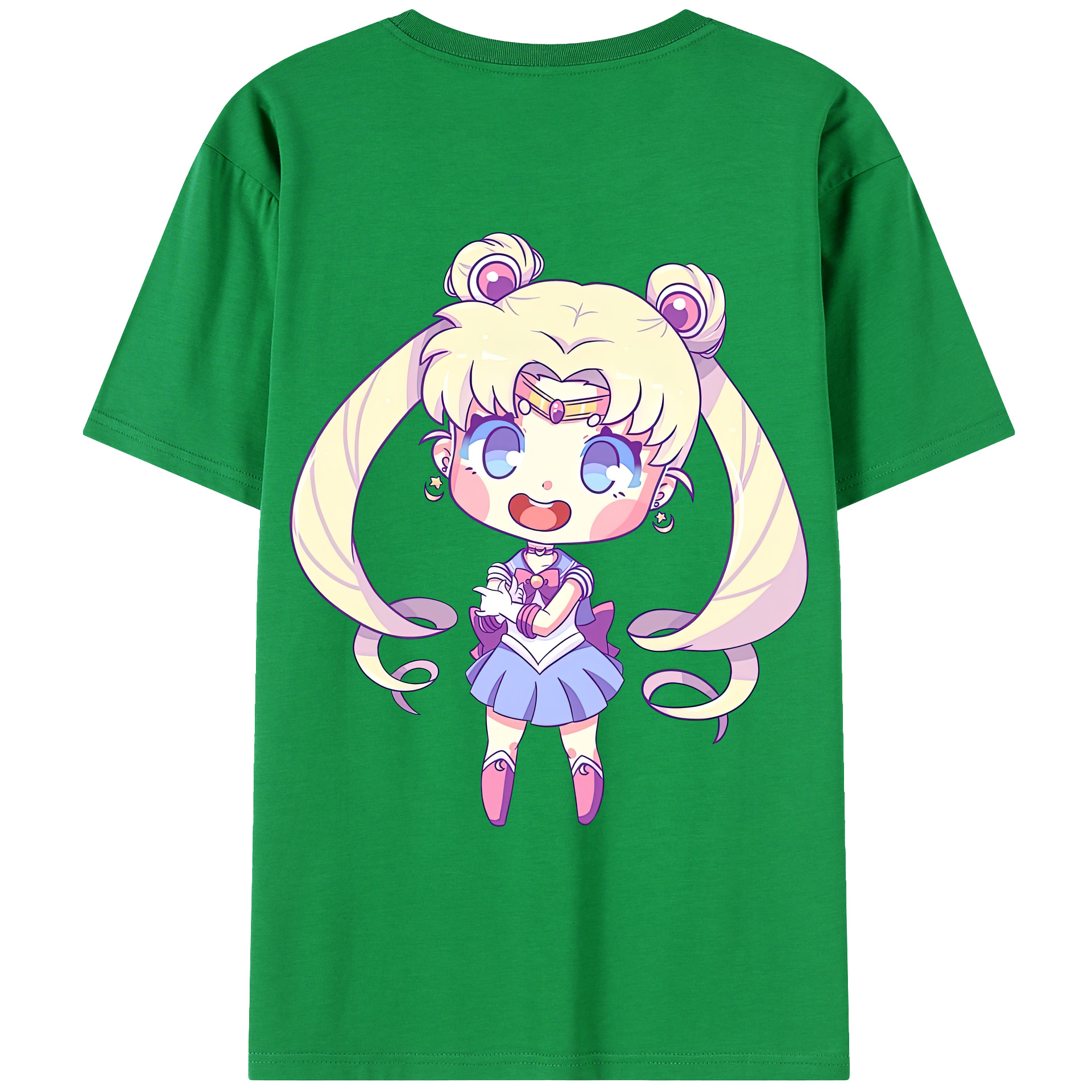 （画像用） 美少女戦士セーラームーン 月野 うさぎ つきの うさぎ Sailor Moon Tsukino Usagi 綿100％ メンズ半袖Tシャツ（バックプリント） 通気性