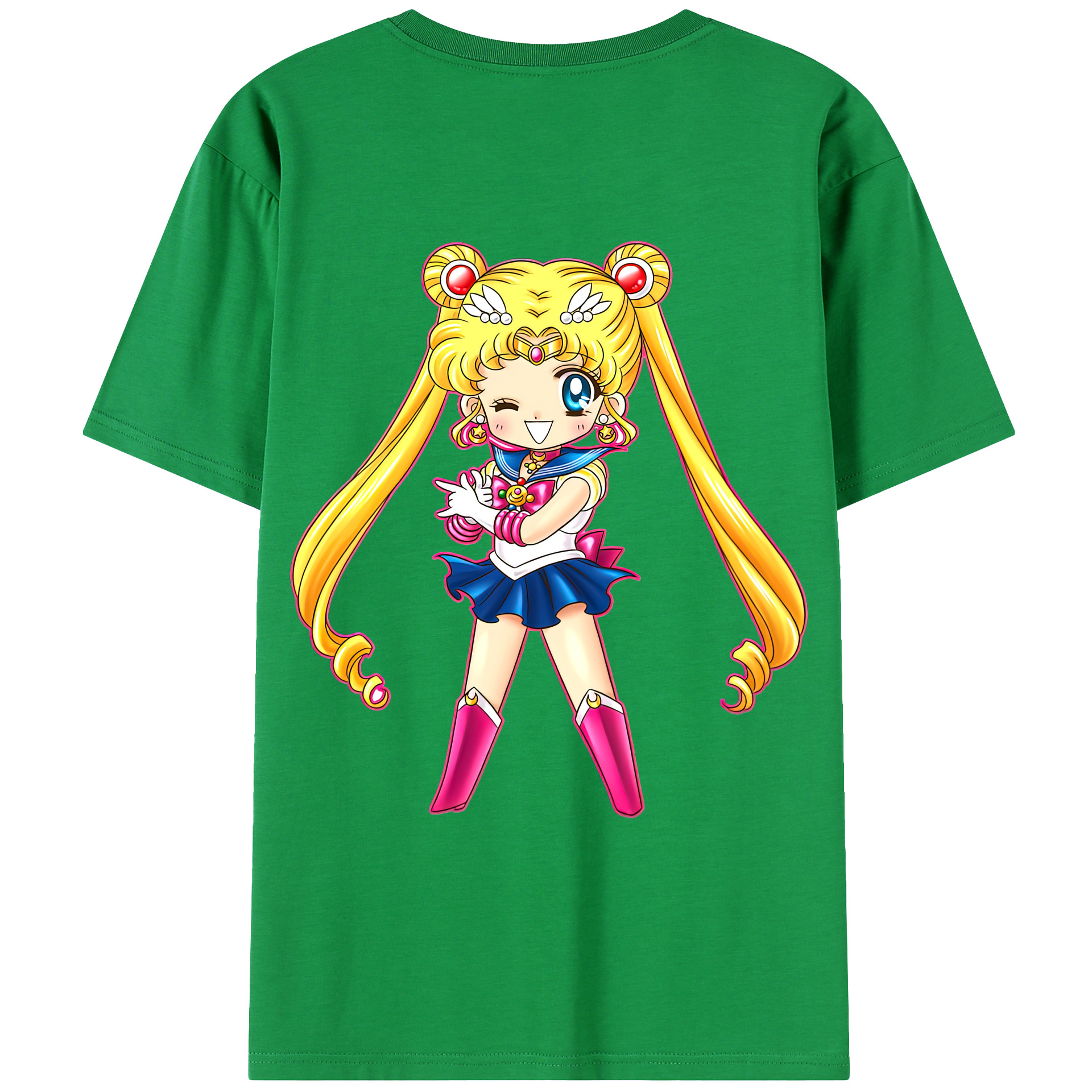 （画像用） 美少女戦士セーラームーン 月野 うさぎ つきの うさぎ Sailor Moon Tsukino Usagi 綿100％ メンズ半袖Tシャツ（バックプリント） 通気性