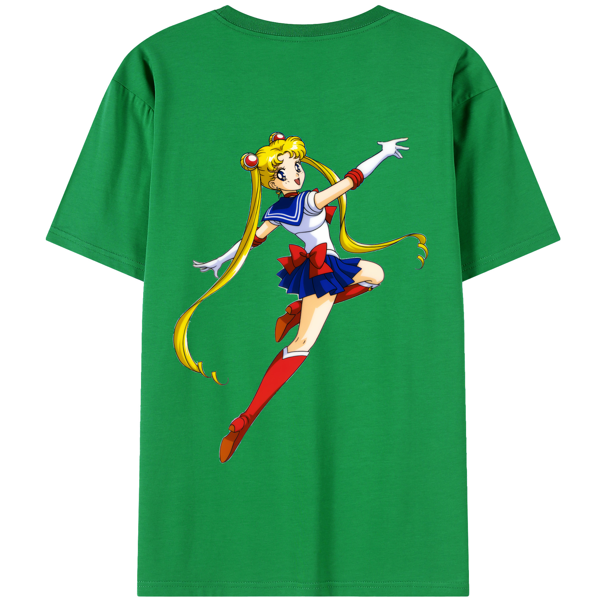 （画像用） 美少女戦士セーラームーン 月野 うさぎ つきの うさぎ Sailor Moon Tsukino Usagi 綿100％ メンズ半袖Tシャツ（バックプリント） 通気性