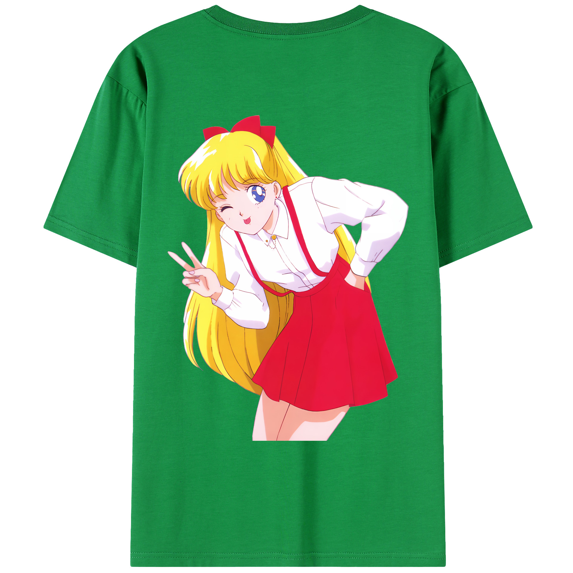 （画像用） 美少女戦士セーラームーン 愛野 美奈子 あいの みなこ Sailor Moon Aino Minako 綿100％ メンズ半袖Tシャツ（バックプリント） 通気性