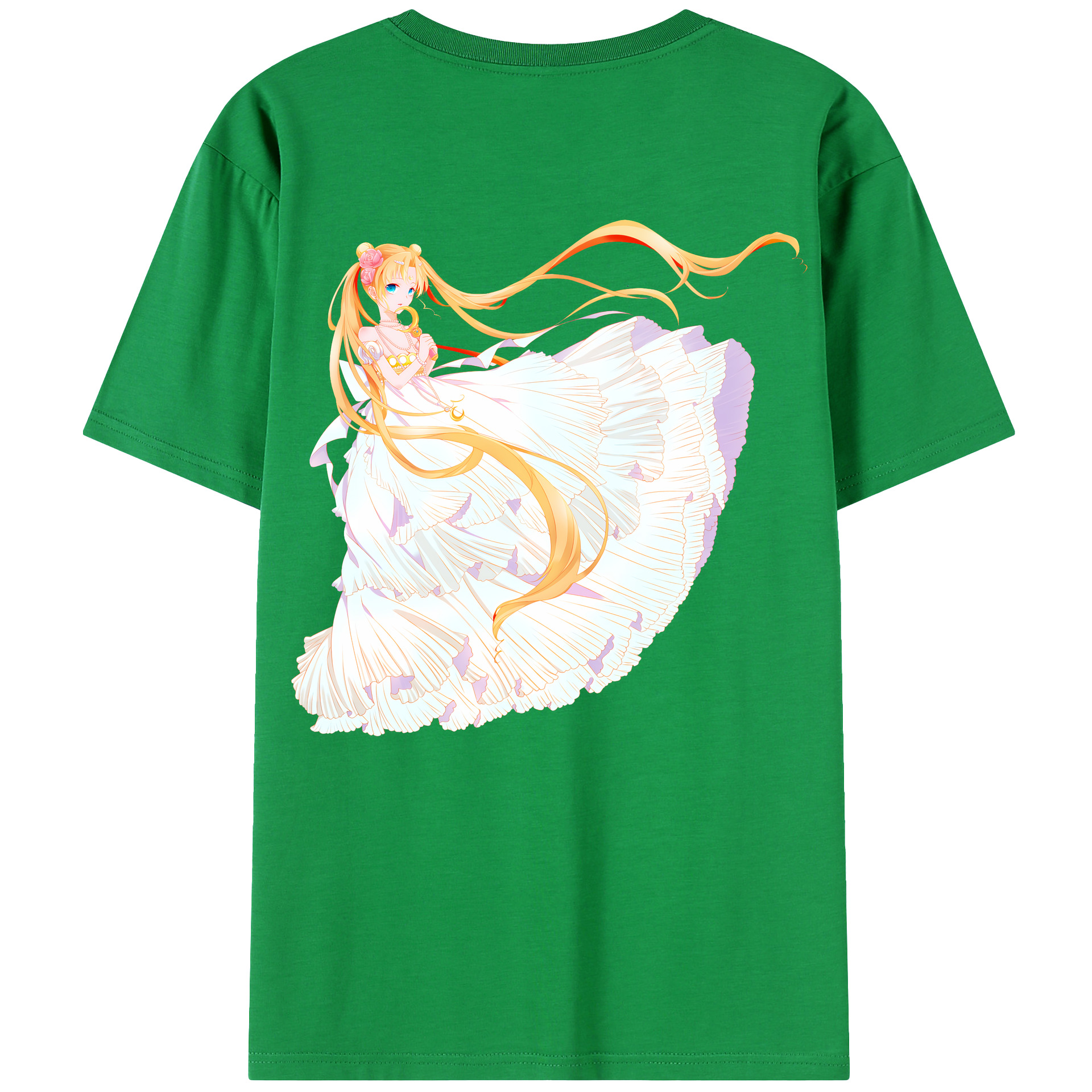 （画像用） 美少女戦士セーラームーン 愛野 美奈子 あいの みなこ Sailor Moon Aino Minako 綿100％ メンズ半袖Tシャツ（バックプリント） 通気性