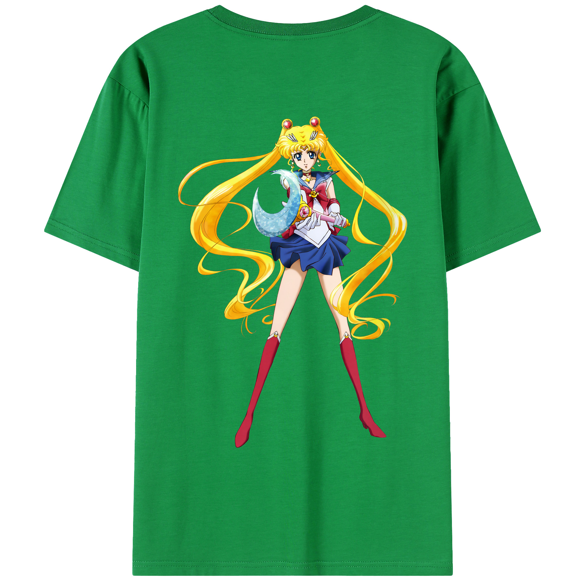 （画像用） 美少女戦士セーラームーン 月野 うさぎ つきの うさぎ Sailor Moon Tsukino Usagi 綿100％ メンズ半袖Tシャツ（バックプリント） 通気性