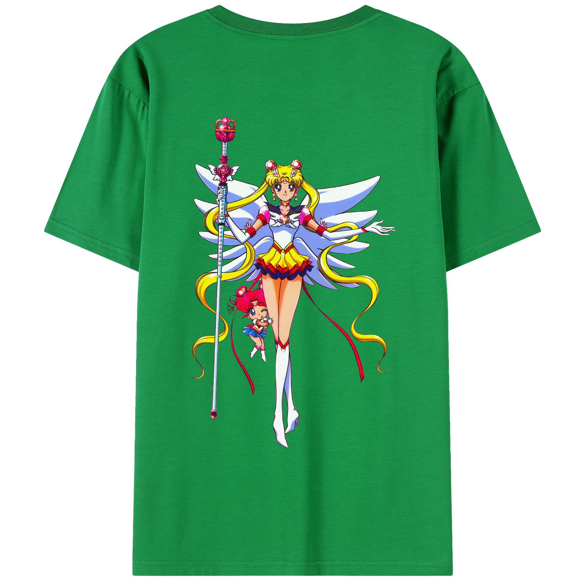 （画像用） 美少女戦士セーラームーン 月野 うさぎ つきの うさぎ Sailor Moon Tsukino Usagi 綿100％ メンズ半袖Tシャツ（バックプリント） 通気性