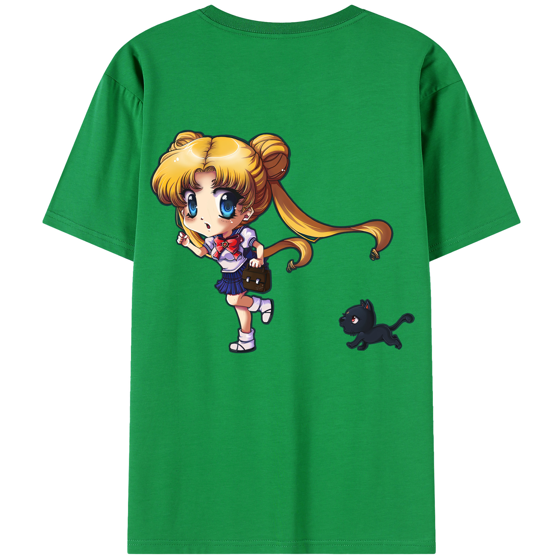 （画像用） 美少女戦士セーラームーン 愛野 美奈子 あいの みなこ Sailor Moon Aino Minako 綿100％ メンズ半袖Tシャツ（バックプリント） 通気性