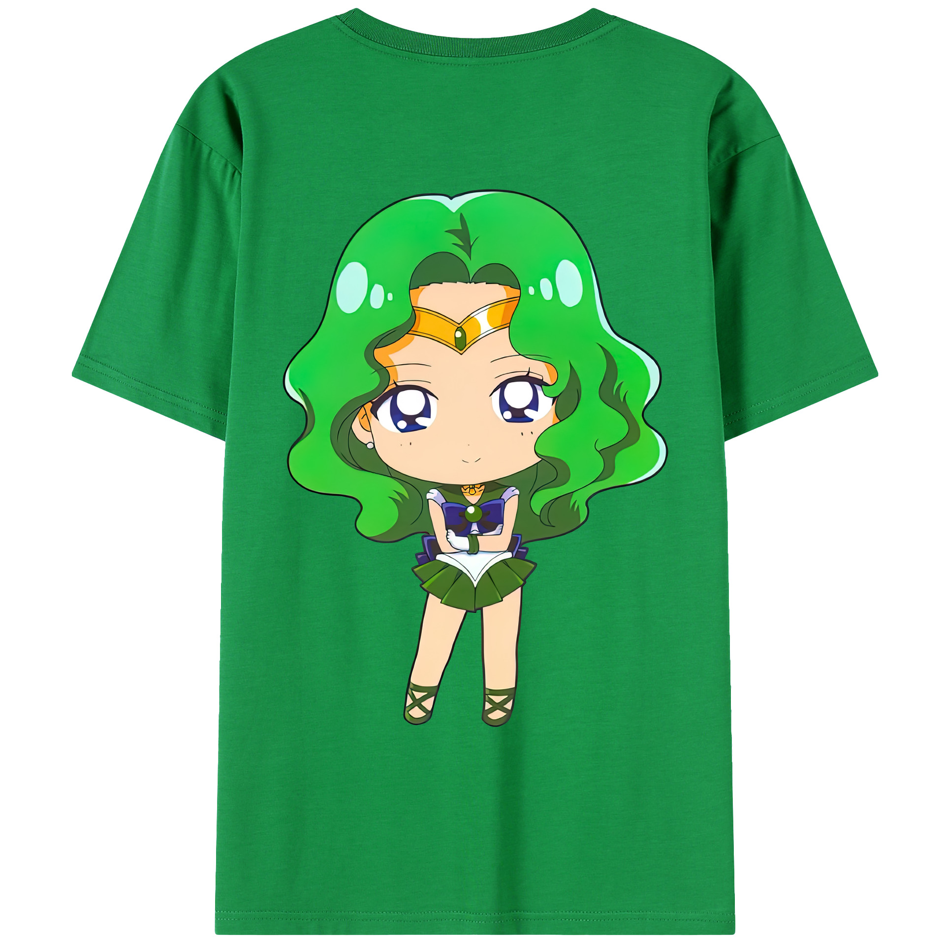 （画像用） 美少女戦士セーラームーン 海王 みちる（かいおう みちる） Sailor Moon Kaiou Michiru 綿100％ メンズ半袖Tシャツ（バックプリント） 通気性