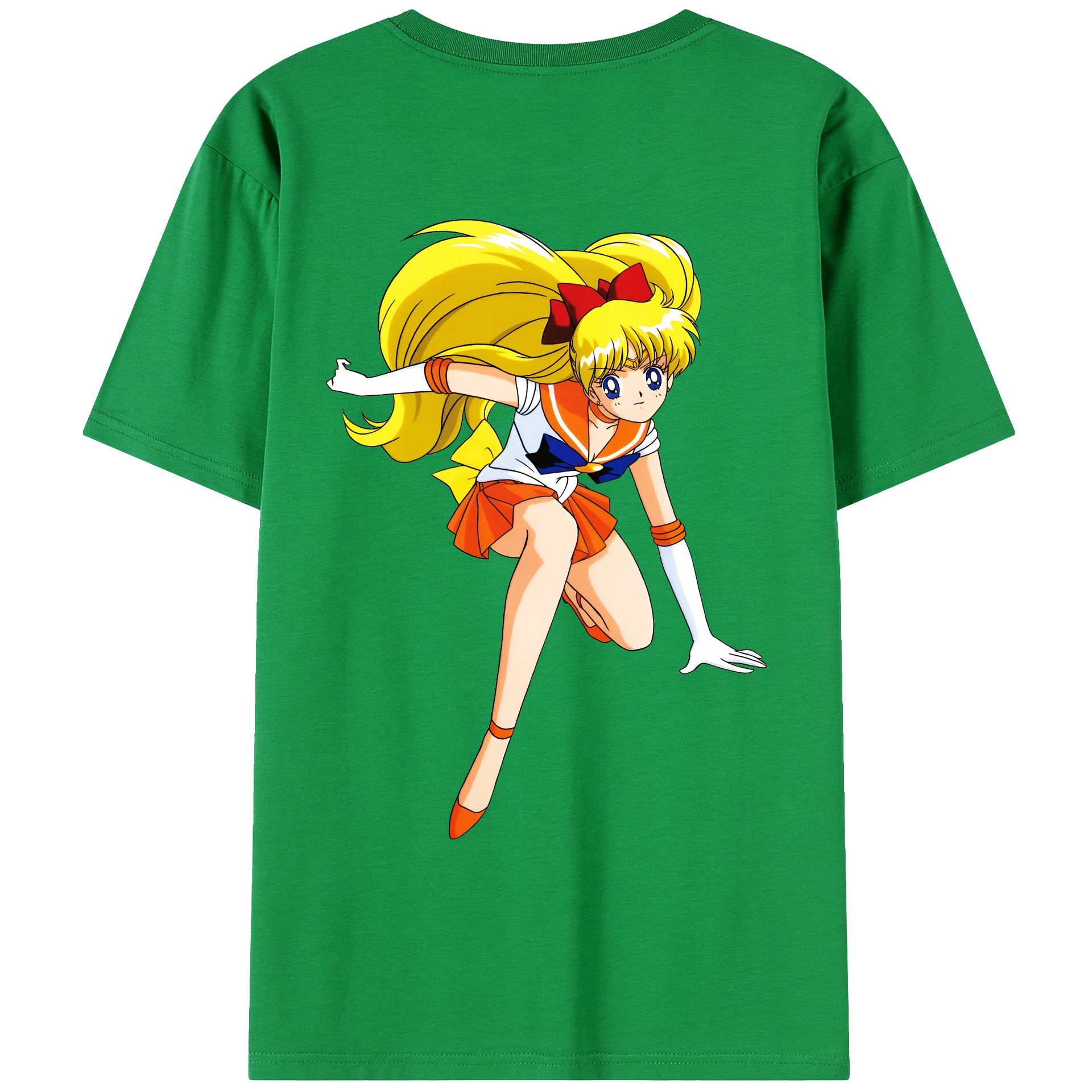 （画像用） 美少女戦士セーラームーン 愛野 美奈子 あいの みなこ Sailor Moon Aino Minako 綿100％ メンズ半袖Tシャツ（バックプリント） 通気性