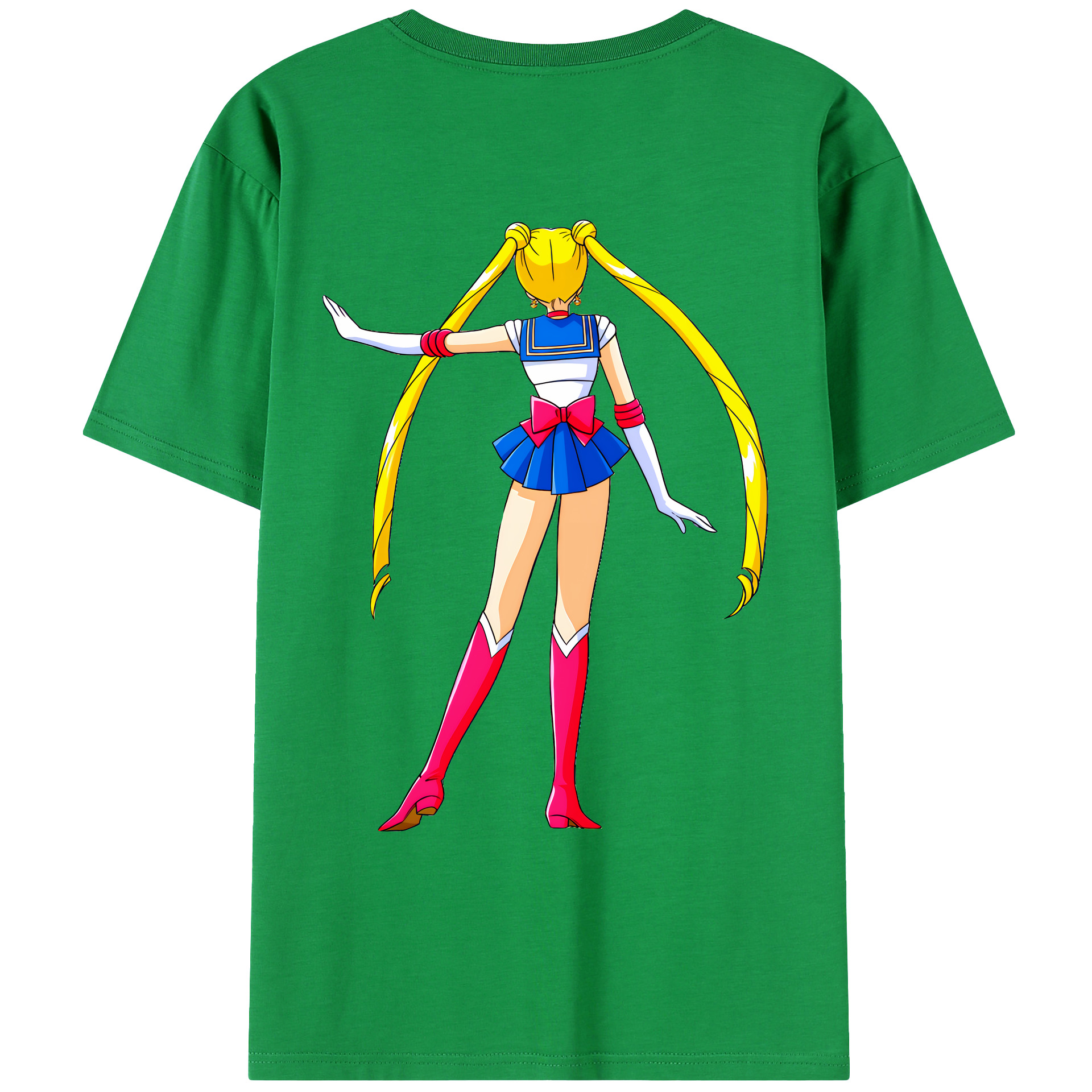 （画像用） 美少女戦士セーラームーン 月野 うさぎ つきの うさぎ Sailor Moon Tsukino Usagi 綿100％ メンズ半袖Tシャツ（バックプリント） 通気性