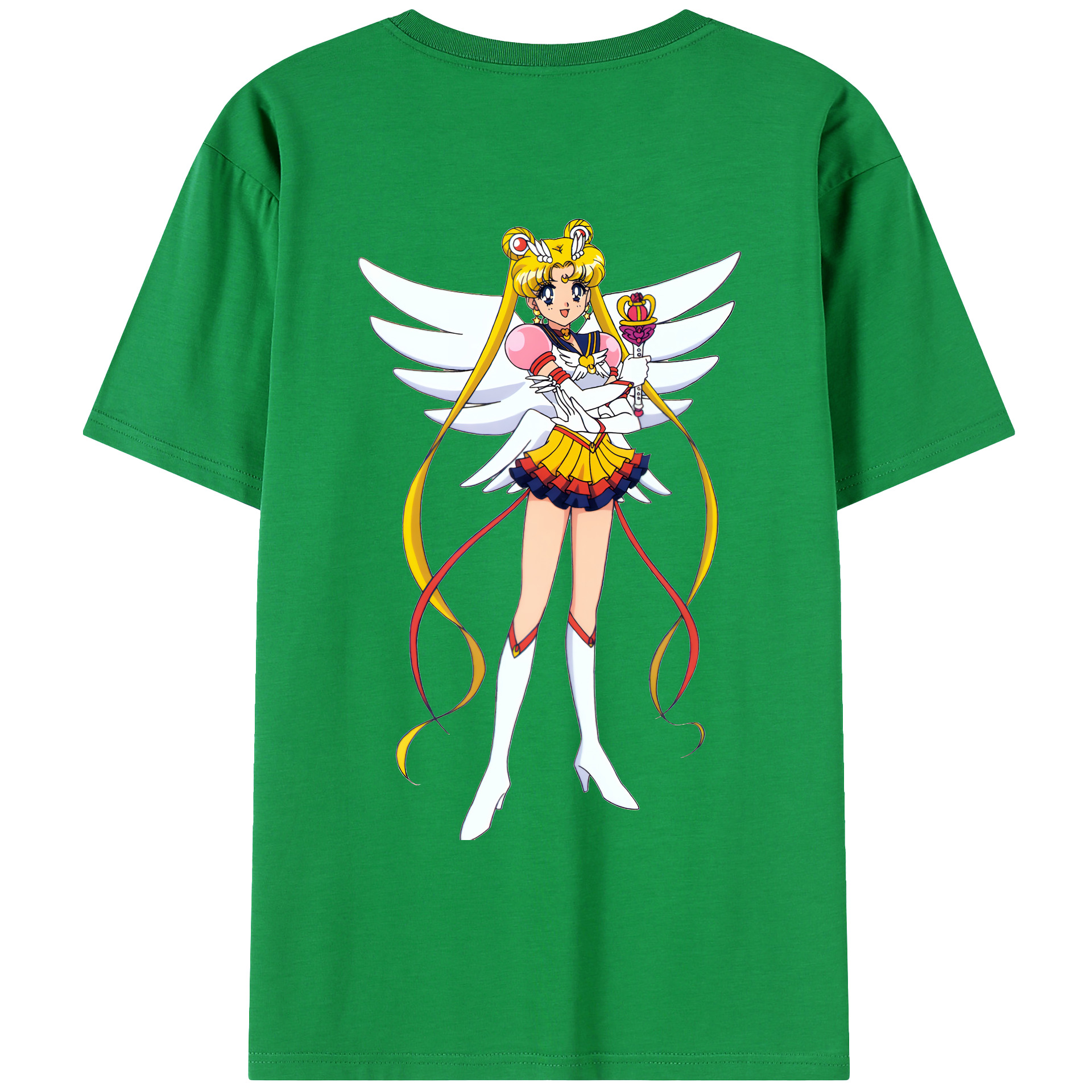 （画像用） 美少女戦士セーラームーン 月野 うさぎ つきの うさぎ Sailor Moon Tsukino Usagi 綿100％ メンズ半袖Tシャツ（バックプリント） 通気性