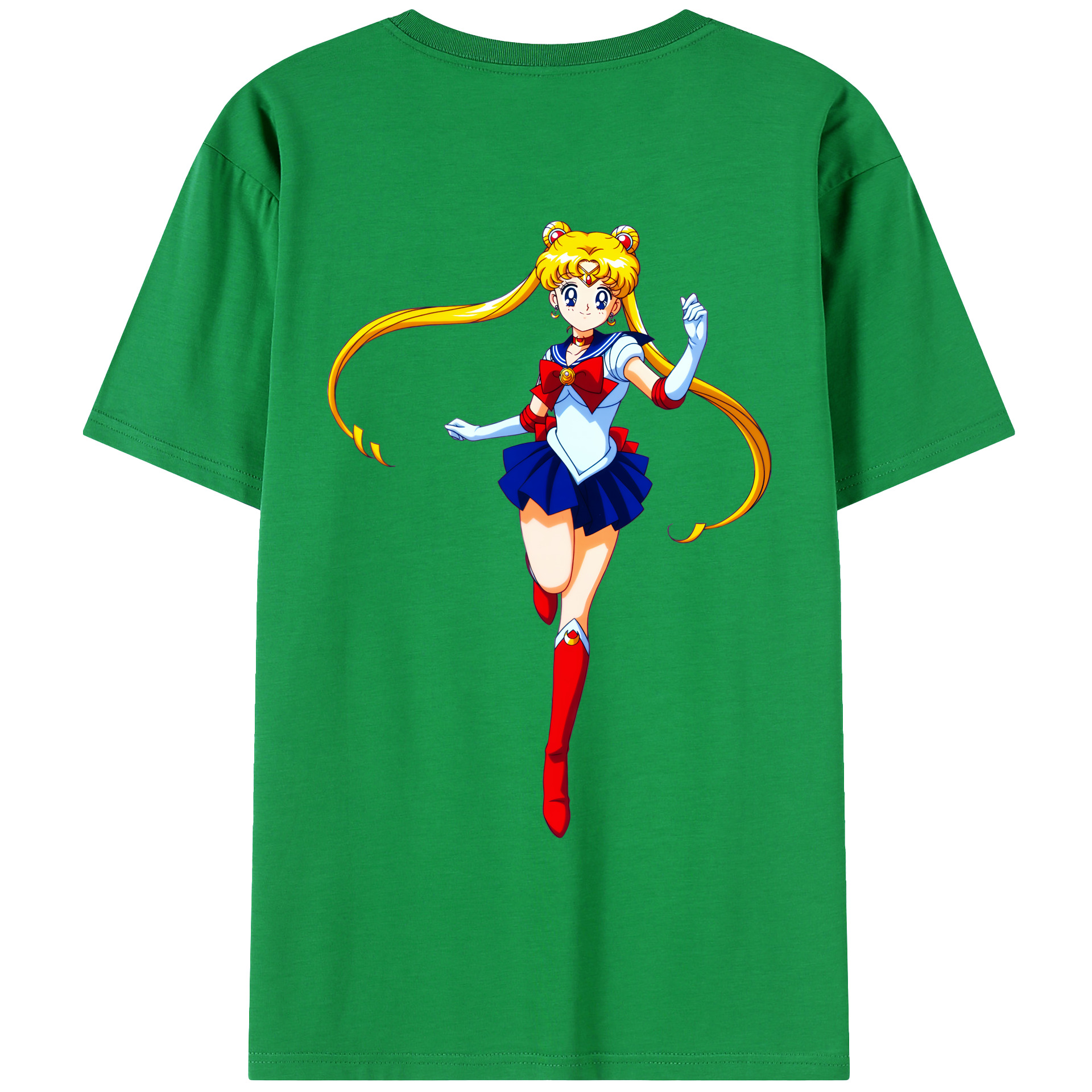 （画像用） 美少女戦士セーラームーン 月野 うさぎ つきの うさぎ Sailor Moon Tsukino Usagi 綿100％ メンズ半袖Tシャツ（バックプリント） 通気性