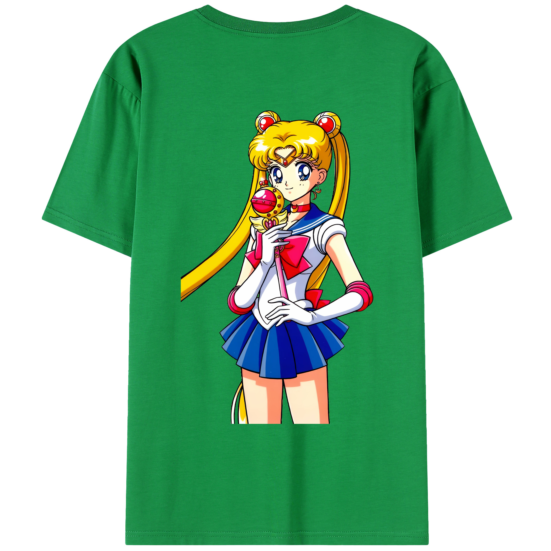 （画像用） 美少女戦士セーラームーン 月野 うさぎ つきの うさぎ Sailor Moon Tsukino Usagi 綿100％ メンズ半袖Tシャツ（バックプリント） 通気性
