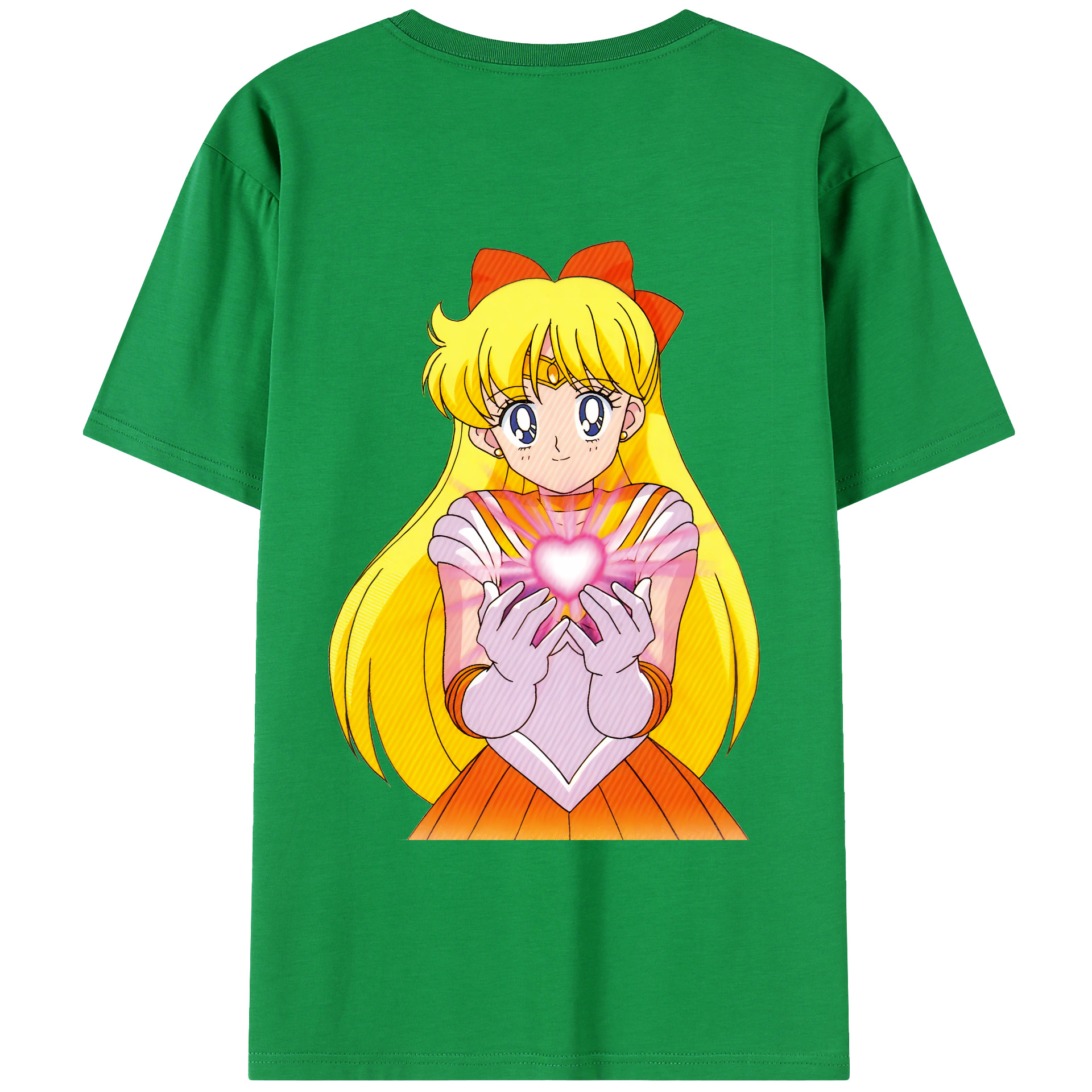 （画像用） 美少女戦士セーラームーン 愛野 美奈子 あいの みなこ Sailor Moon Aino Minako 綿100％ メンズ半袖Tシャツ（バックプリント） 通気性