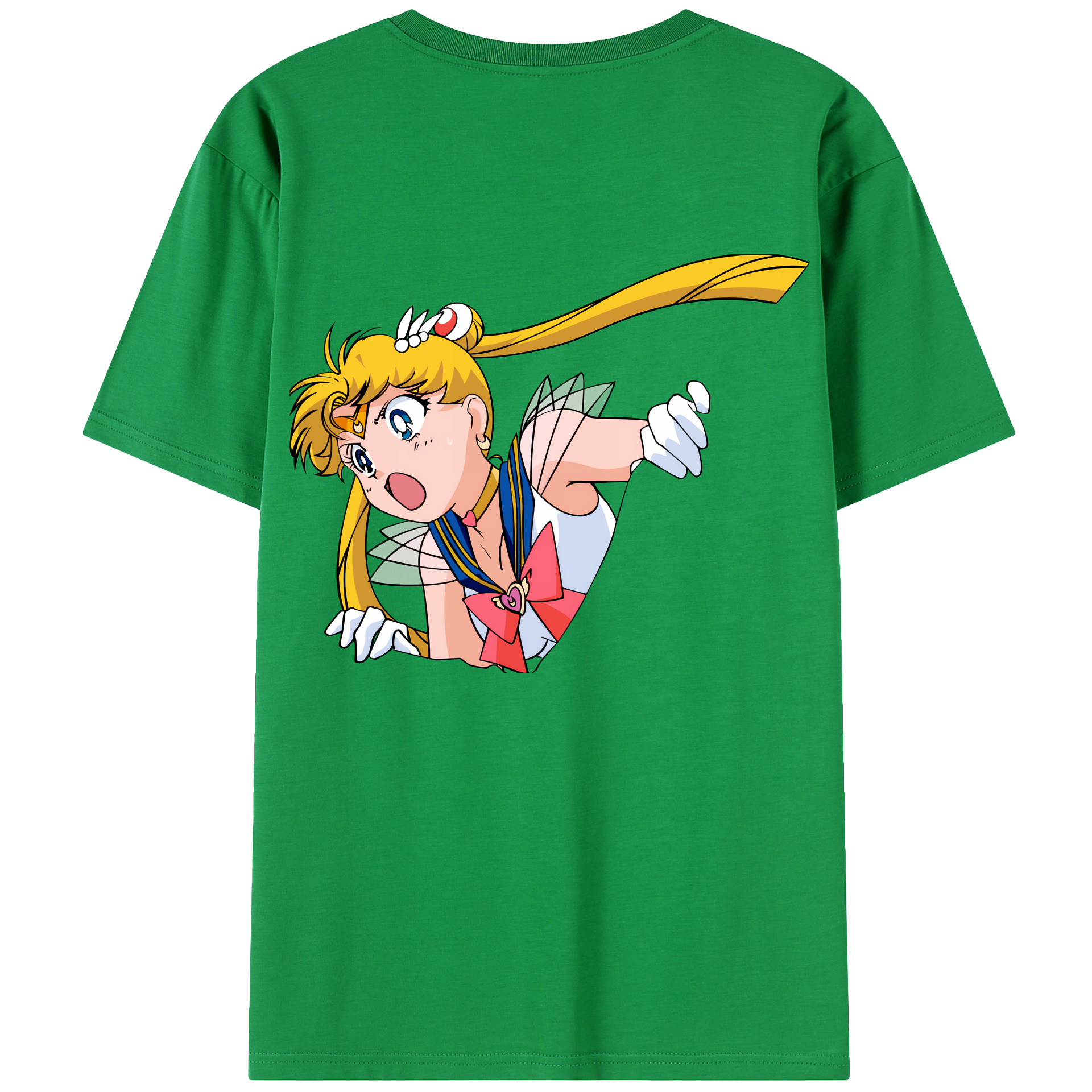 （画像用） 美少女戦士セーラームーン 月野 うさぎ つきの うさぎ Sailor Moon Tsukino Usagi 綿100％ メンズ半袖Tシャツ（バックプリント） 通気性