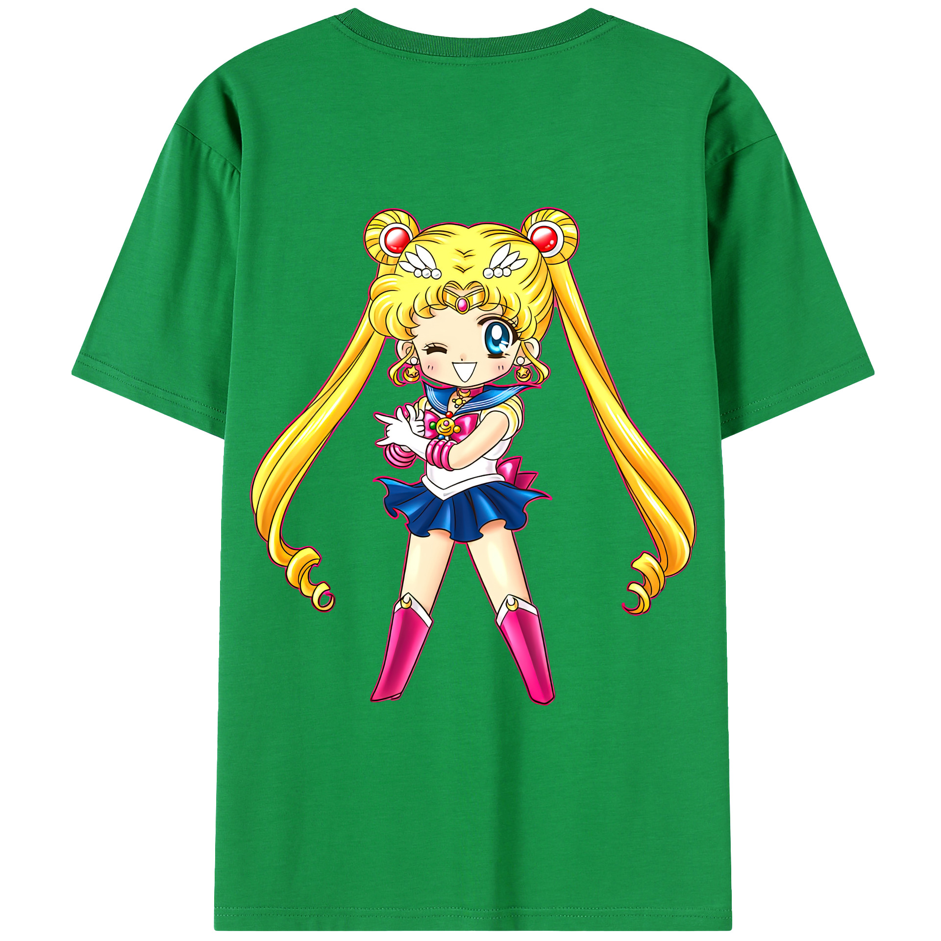 （画像用） 美少女戦士セーラームーン 月野 うさぎ つきの うさぎ Sailor Moon Tsukino Usagi 綿100％ メンズ半袖Tシャツ（バックプリント） 通気性