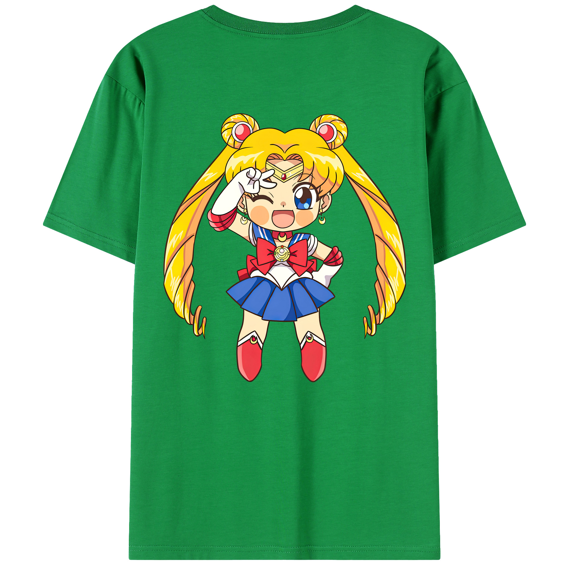 （画像用） 美少女戦士セーラームーン 月野 うさぎ つきの うさぎ Sailor Moon Tsukino Usagi 綿100％ メンズ半袖Tシャツ（バックプリント） 通気性
