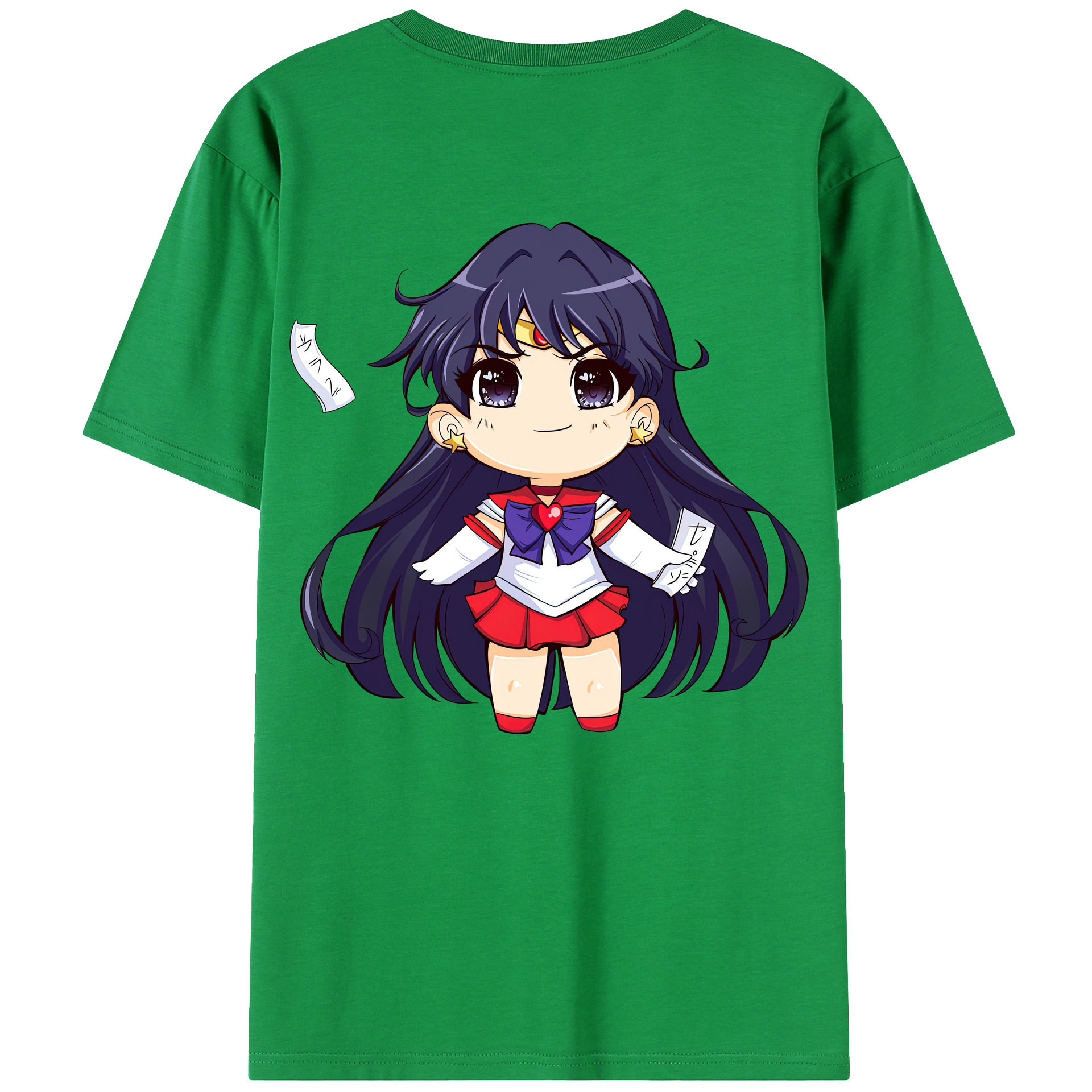 （画像用） 美少女戦士セーラームーン 火野レイ ひの レイ Sailor Moon Hino Rei （セーラーマーズ,Sailor Mars） 綿100％ メンズ半袖Tシャツ（バックプリント） 通気性