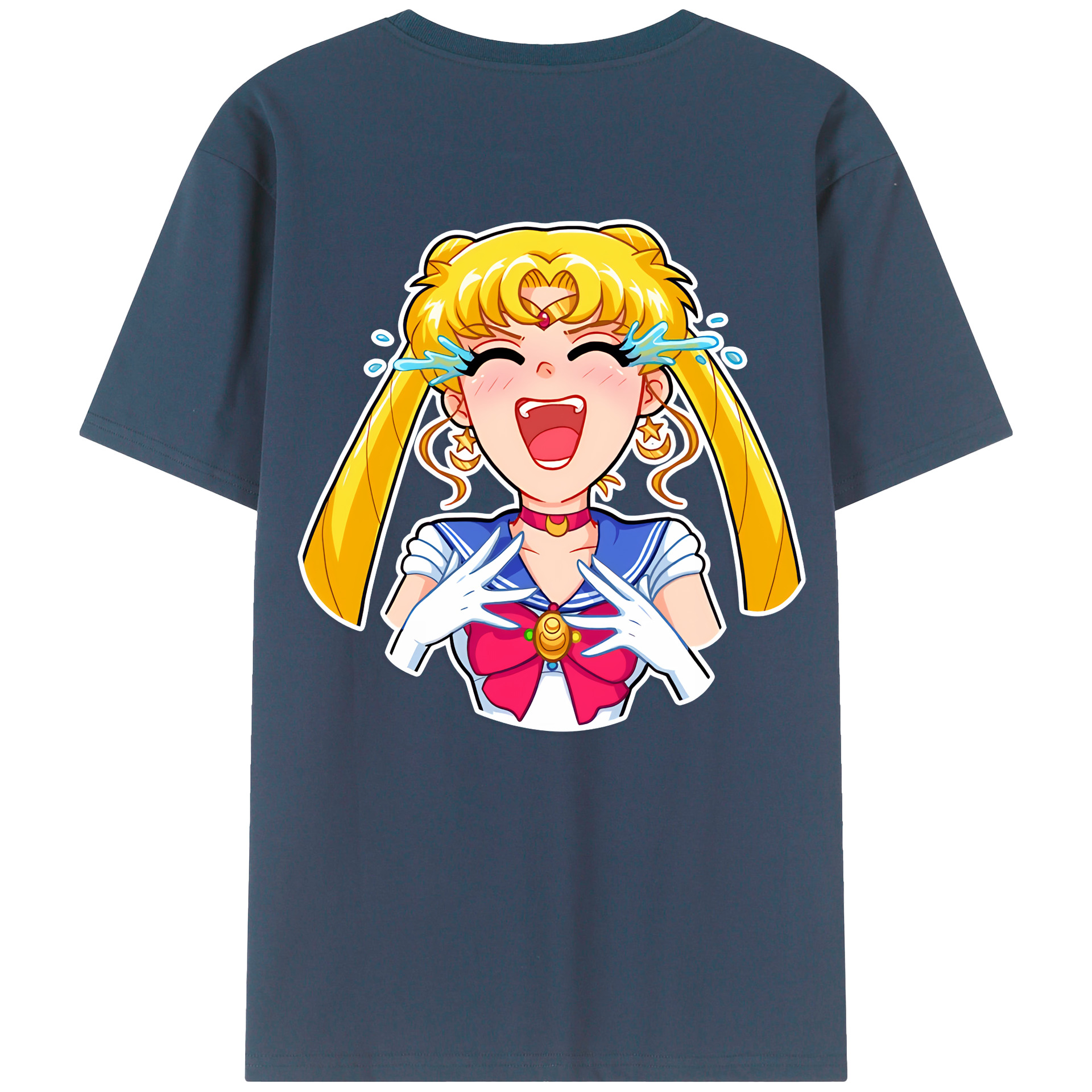（画像用） 美少女戦士セーラームーン 月野 うさぎ つきの うさぎ Sailor Moon Tsukino Usagi 綿100％ メンズ半袖Tシャツ（バックプリント） 通気性
