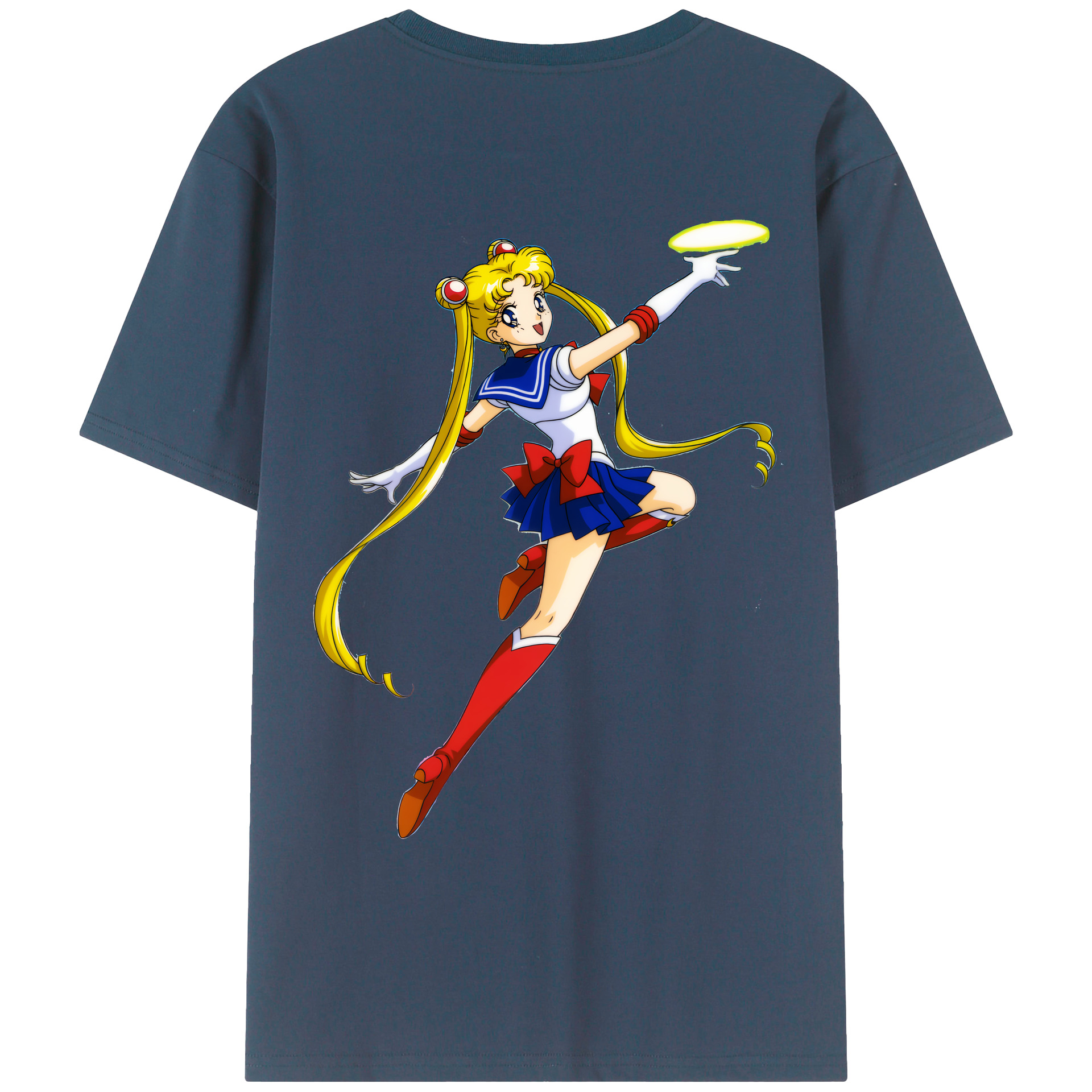 （画像用） 美少女戦士セーラームーン 月野 うさぎ つきの うさぎ Sailor Moon Tsukino Usagi 綿100％ メンズ半袖Tシャツ（バックプリント） 通気性