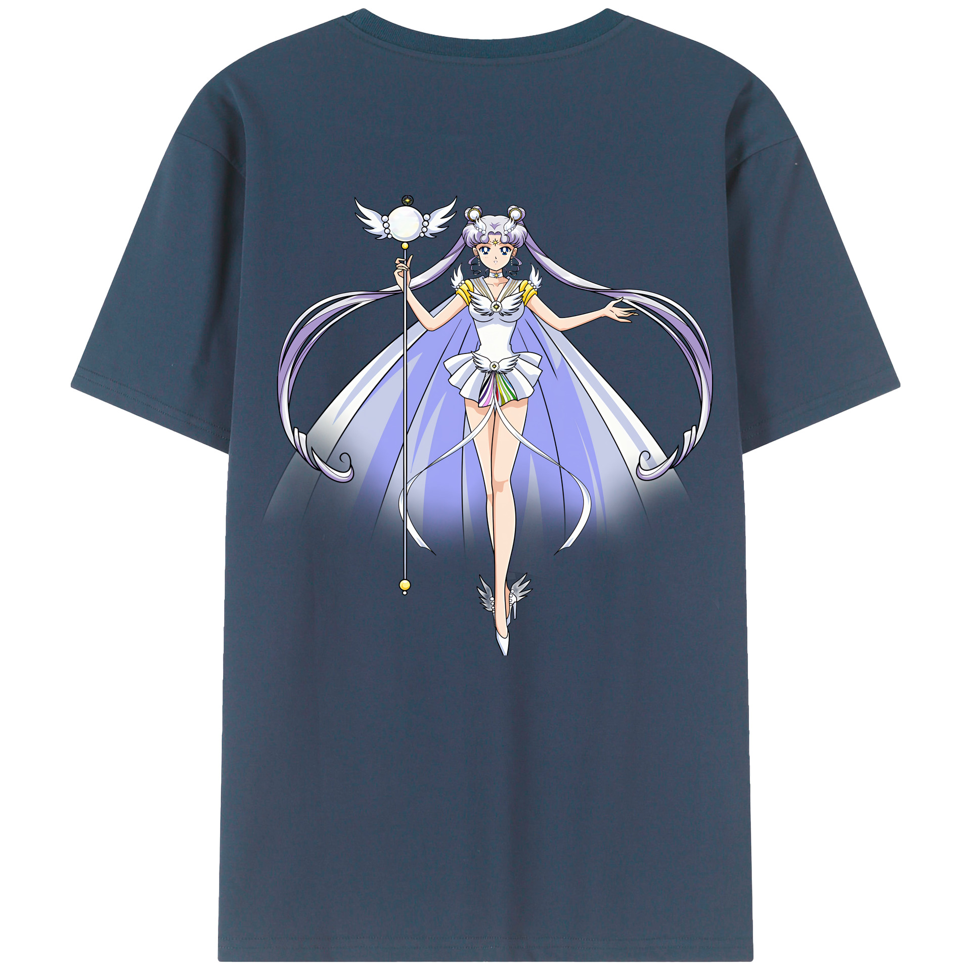 （画像用） 美少女戦士セーラームーン 月野 うさぎ つきの うさぎ Sailor Moon Tsukino Usagi 綿100％ メンズ半袖Tシャツ（バックプリント） 通気性