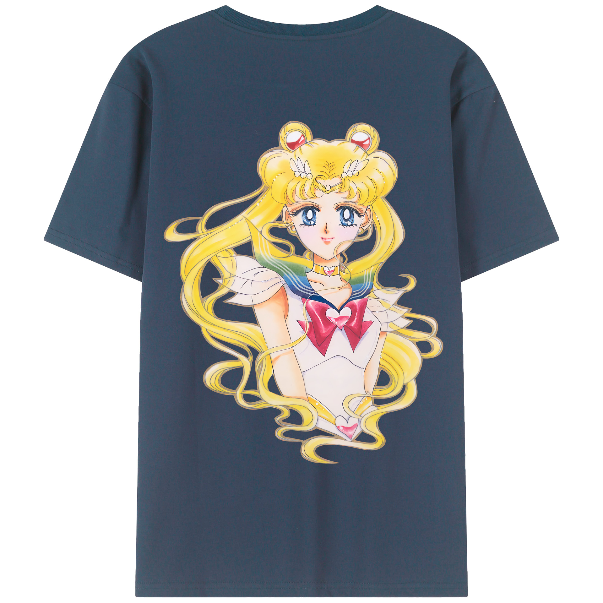 （画像用） 美少女戦士セーラームーン 月野 うさぎ つきの うさぎ Sailor Moon Tsukino Usagi 綿100％ メンズ半袖Tシャツ（バックプリント） 通気性