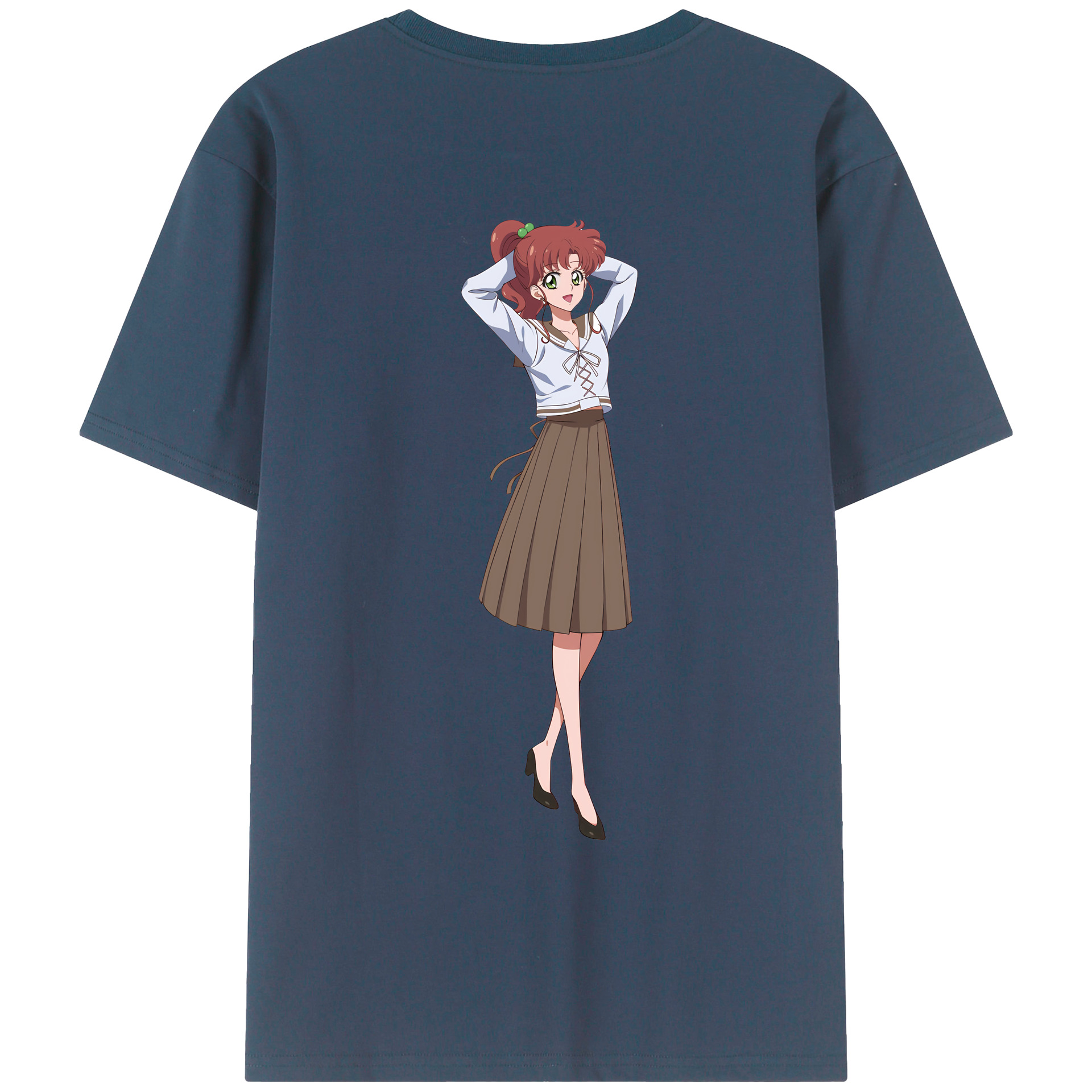 （画像用） 美少女戦士セーラームーン 木野 まこと きの まこと Sailor Moon Kino Makoto （セーラージュピター；Sailor Jupiter） 綿100％ メンズ半袖Tシャツ（バックプリント） 通気性