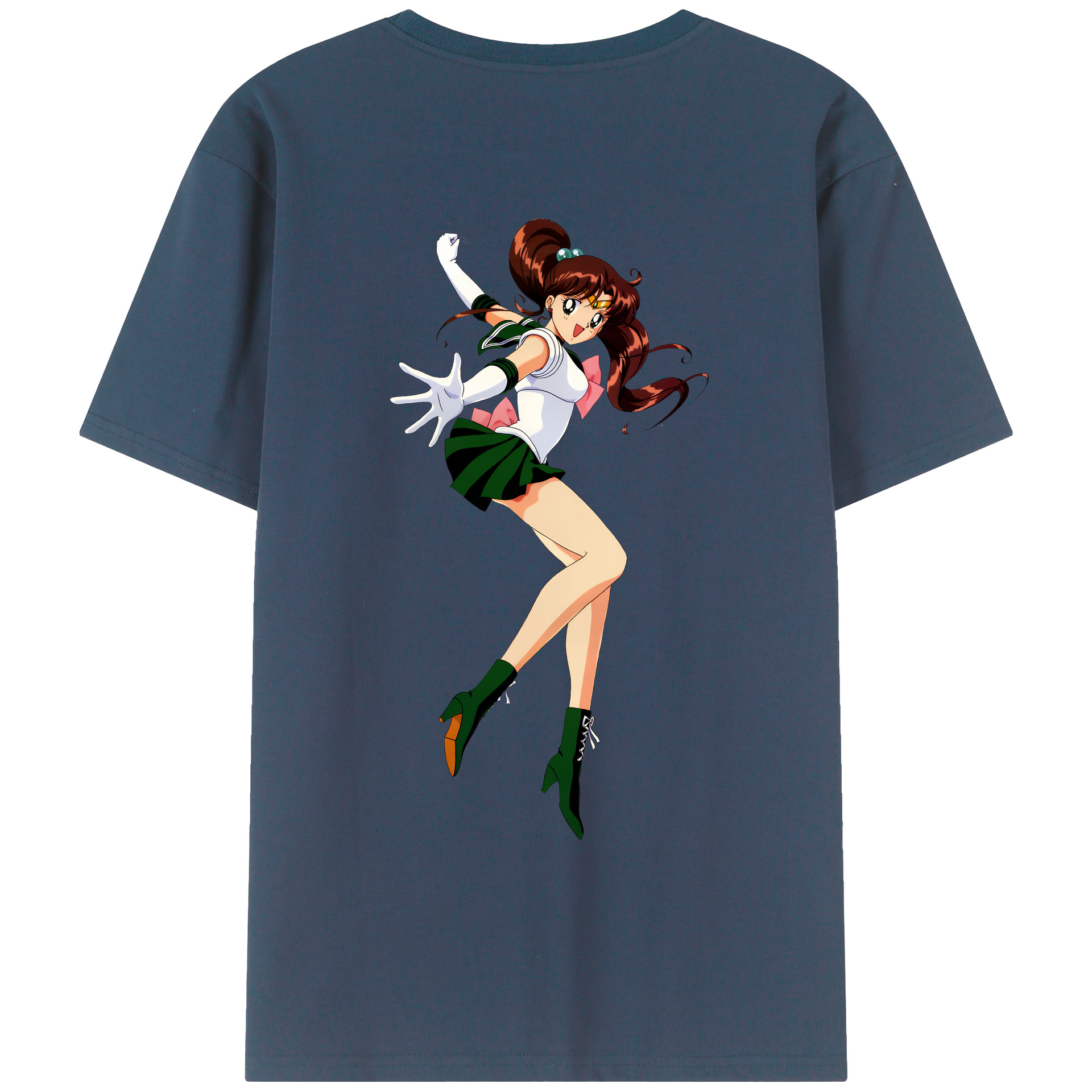 （画像用） 美少女戦士セーラームーン 木野 まこと きの まこと Sailor Moon Kino Makoto （セーラージュピター；Sailor Jupiter） 綿100％ メンズ半袖Tシャツ（バックプリント） 通気性