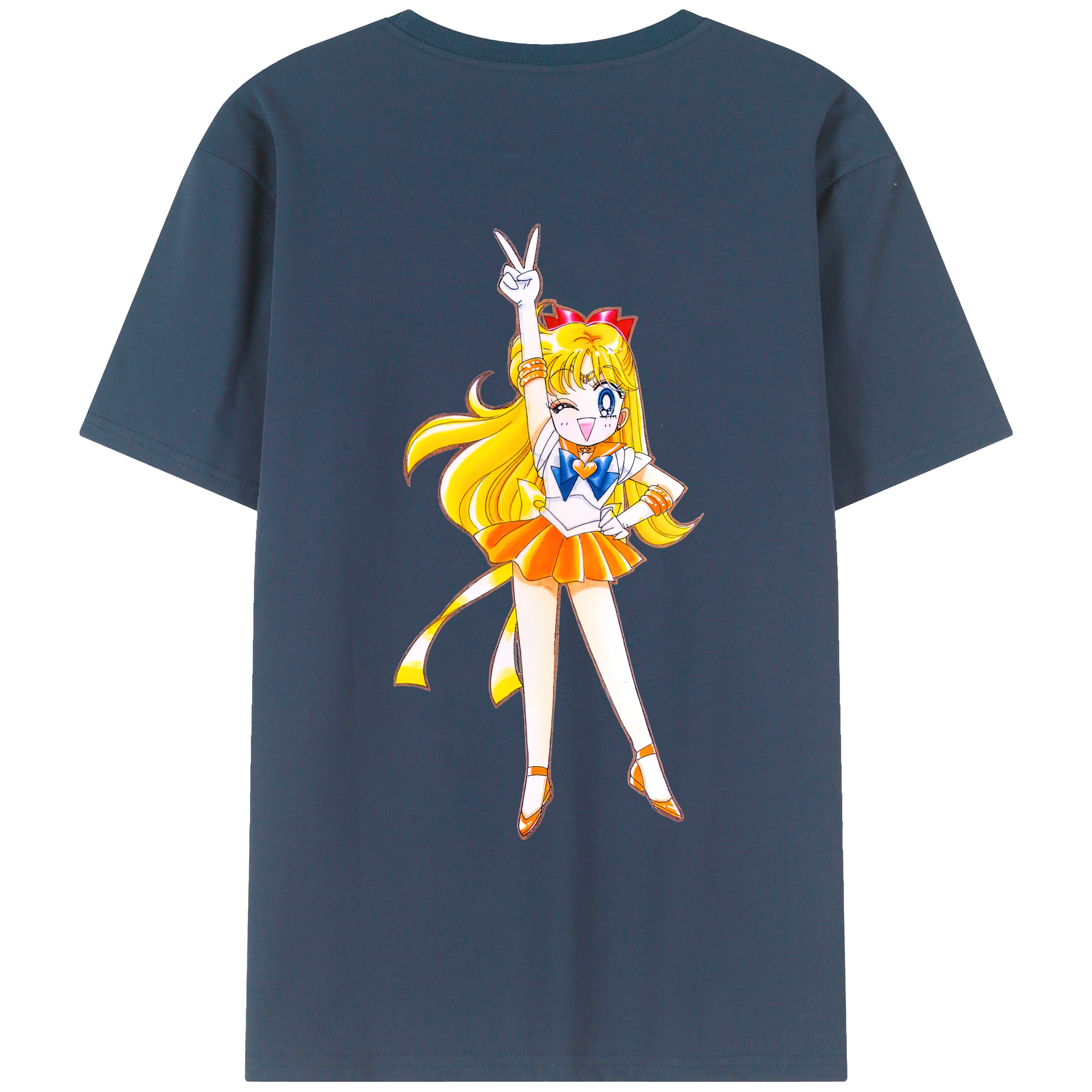 （画像用） 美少女戦士セーラームーン 愛野 美奈子 あいの みなこ Sailor Moon Aino Minako 綿100％ メンズ半袖Tシャツ（バックプリント） 通気性